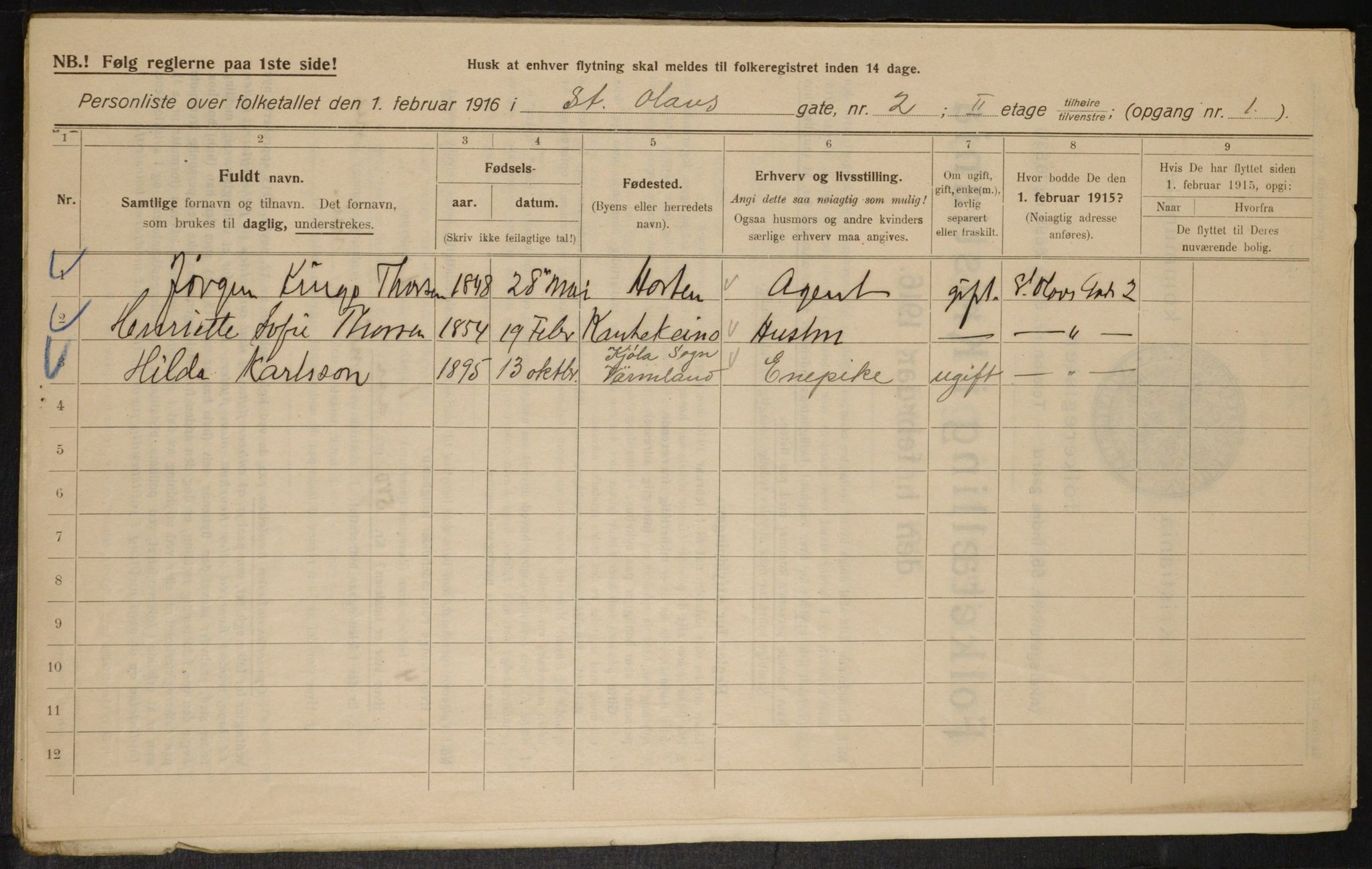 OBA, Municipal Census 1916 for Kristiania, 1916, p. 90177