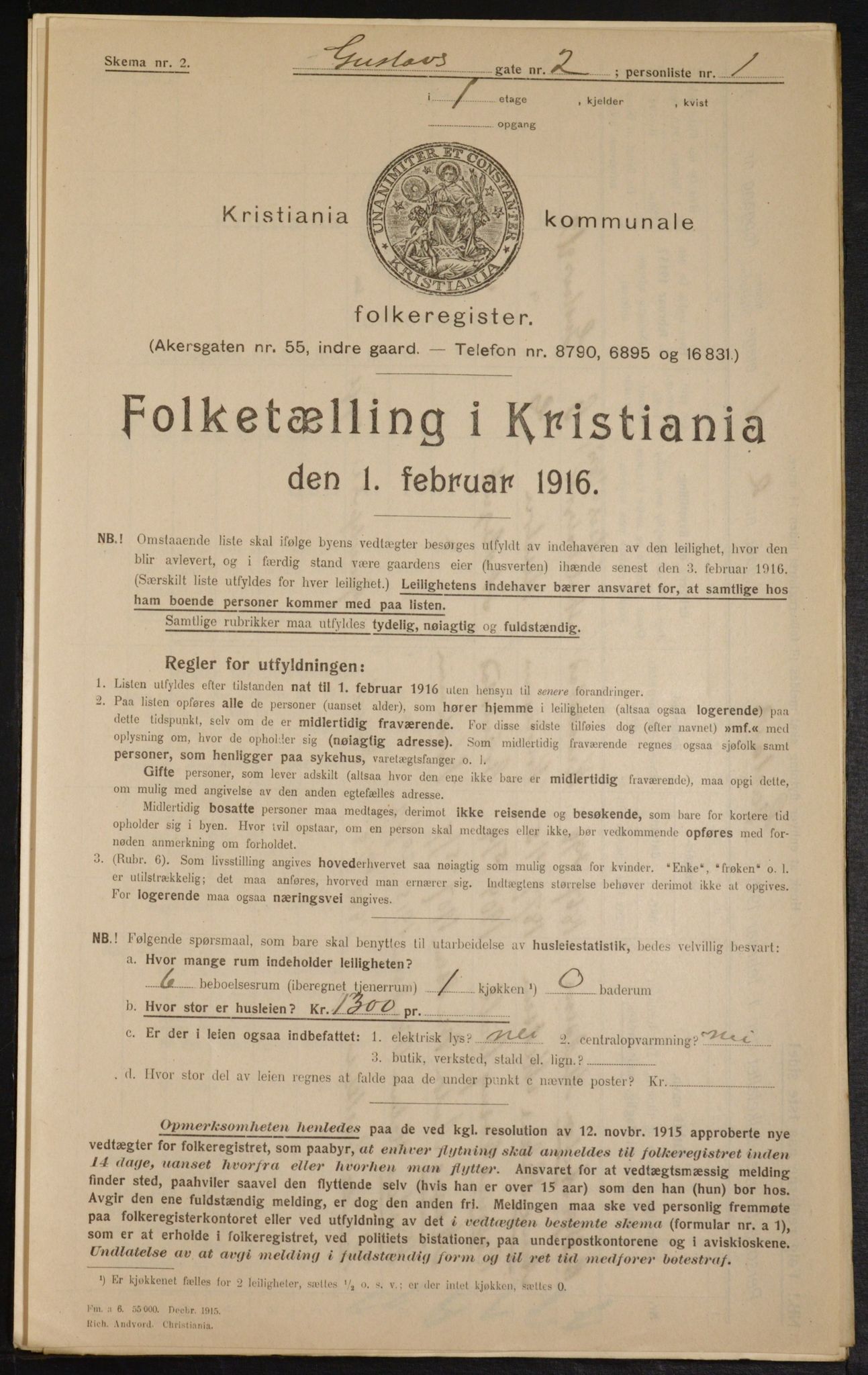 OBA, Municipal Census 1916 for Kristiania, 1916, p. 32979