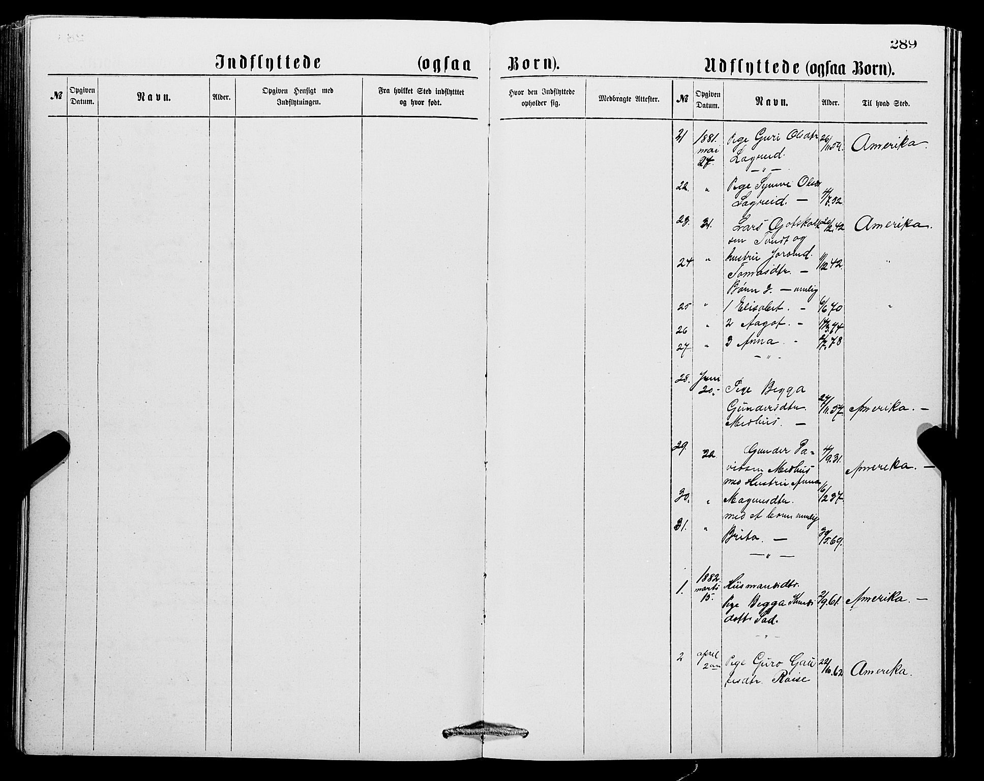 Ullensvang sokneprestembete, SAB/A-78701/H/Hab: Parish register (copy) no. C 2, 1871-1899, p. 289