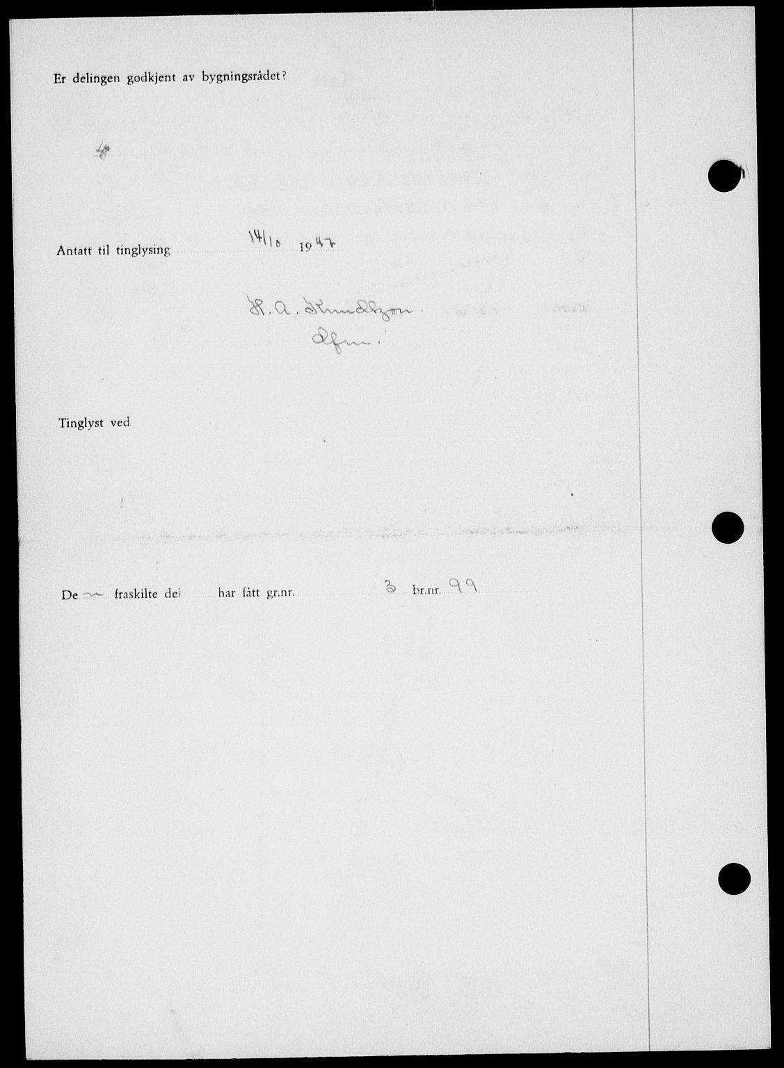 Onsøy sorenskriveri, SAO/A-10474/G/Ga/Gab/L0021: Mortgage book no. II A-21, 1947-1947, Diary no: : 2781/1947