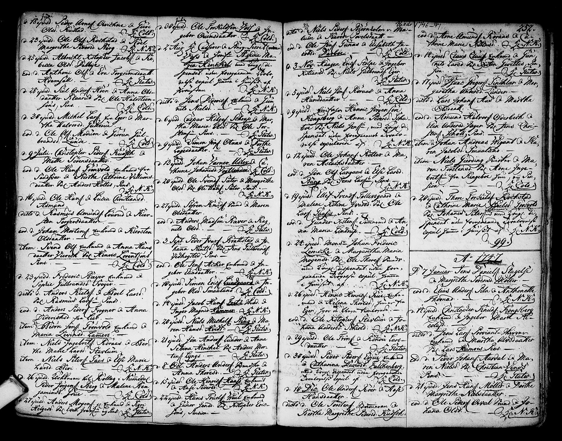 Kongsberg kirkebøker, SAKO/A-22/F/Fa/L0003: Parish register (official) no. I 3, 1744-1755, p. 252