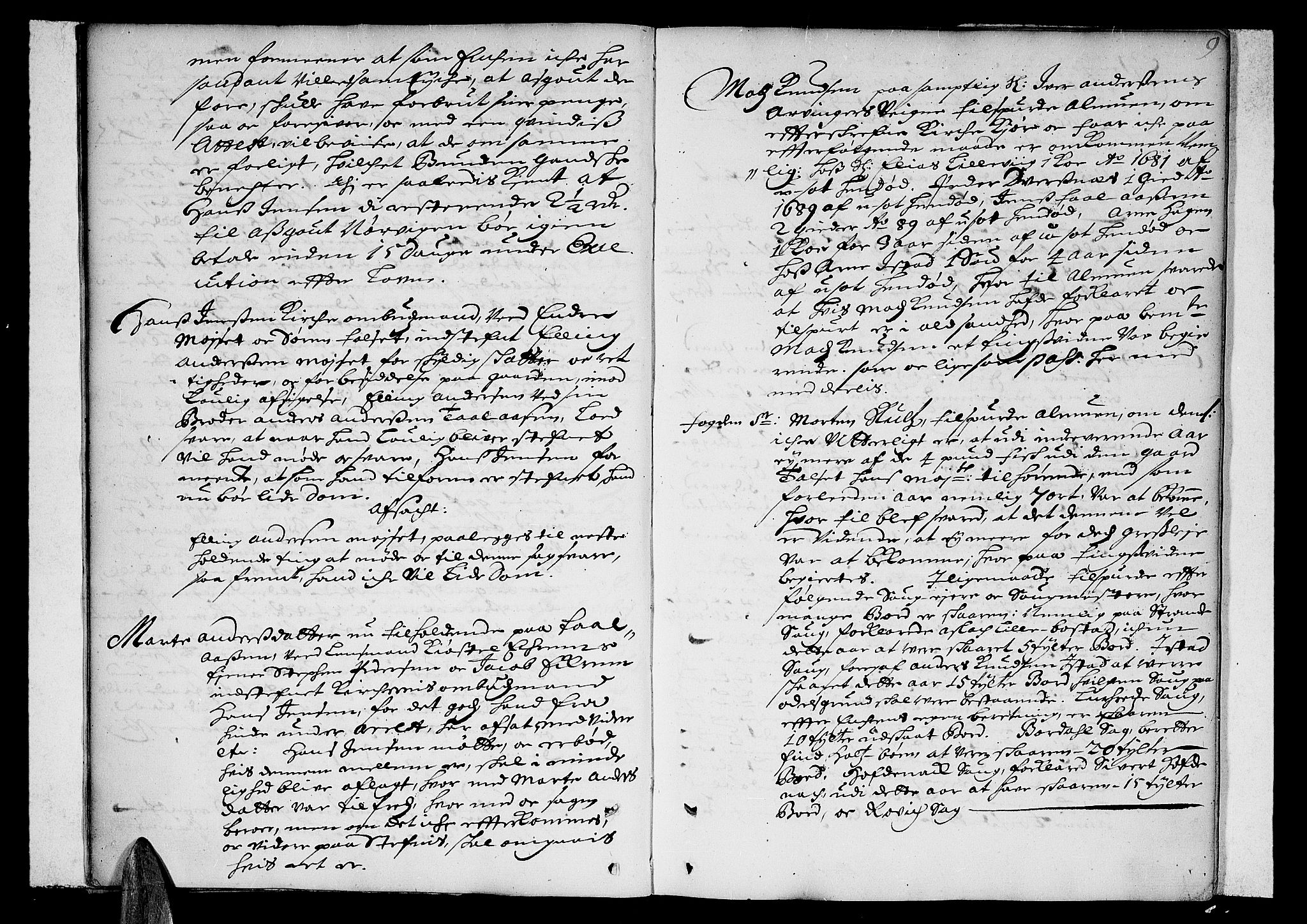 Romsdal sorenskriveri, SAT/A-4149/1/1/1A/L0002: Tingbok, 1690-1693, p. 8b-9a