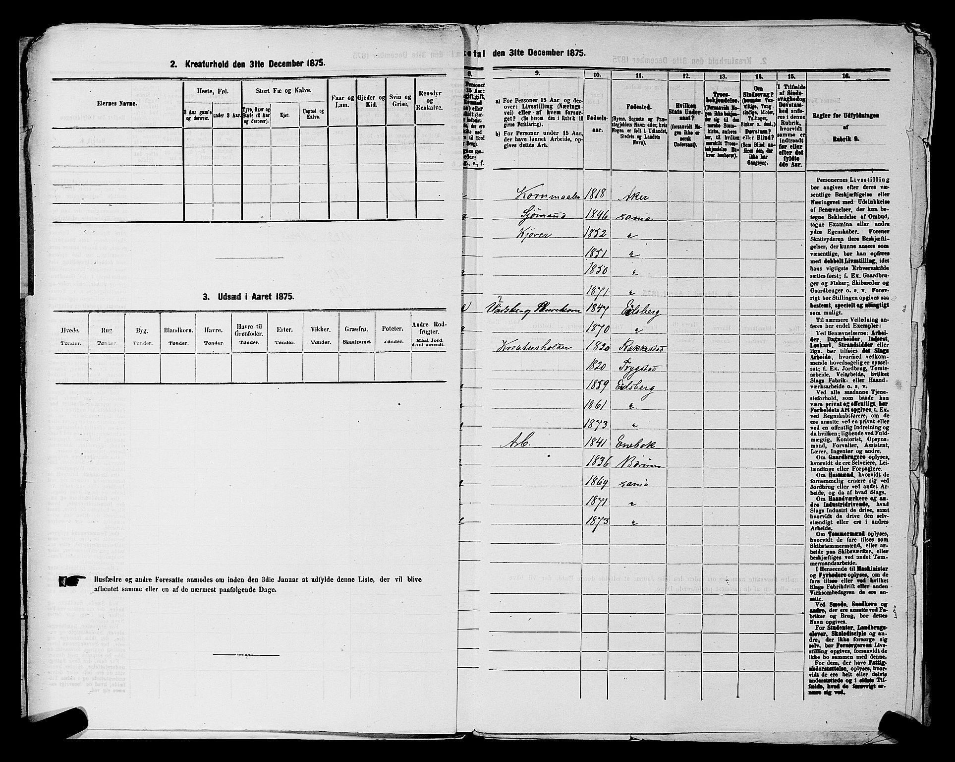 RA, 1875 census for 0218aP Vestre Aker, 1875, p. 2244