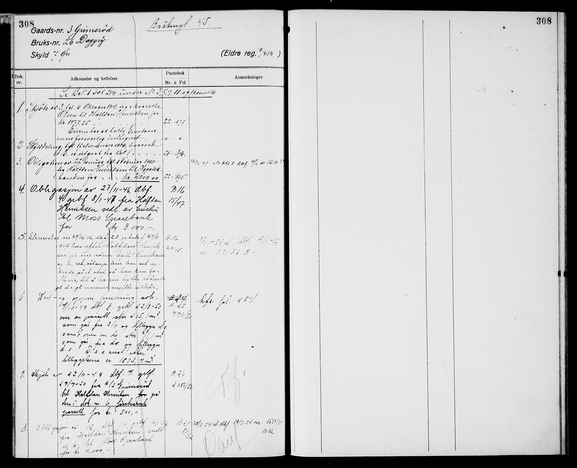 Moss sorenskriveri, AV/SAO-A-10168: Mortgage register no. XI 2, 1836-1960, p. 308