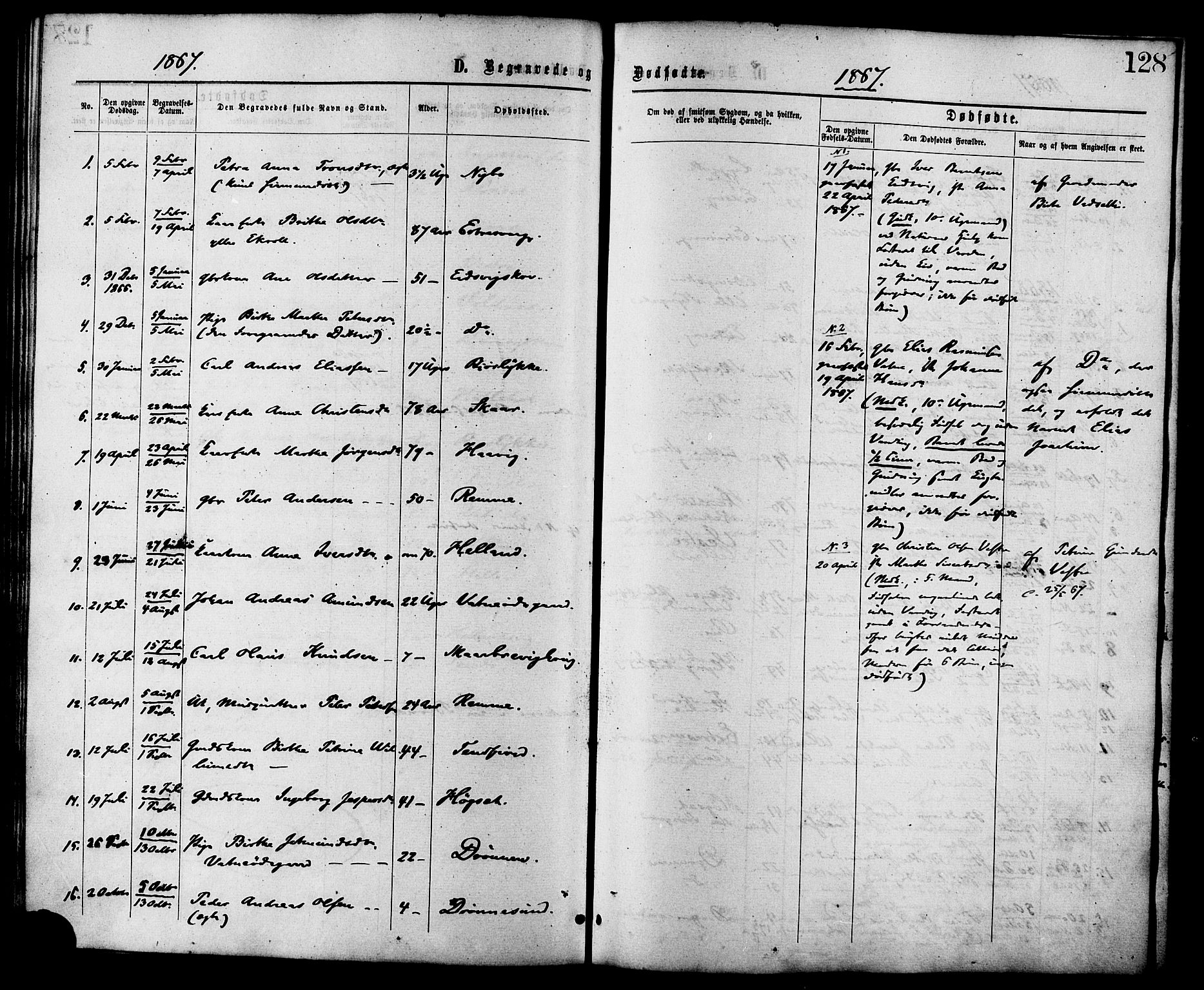 Ministerialprotokoller, klokkerbøker og fødselsregistre - Møre og Romsdal, AV/SAT-A-1454/525/L0373: Parish register (official) no. 525A03, 1864-1879, p. 128