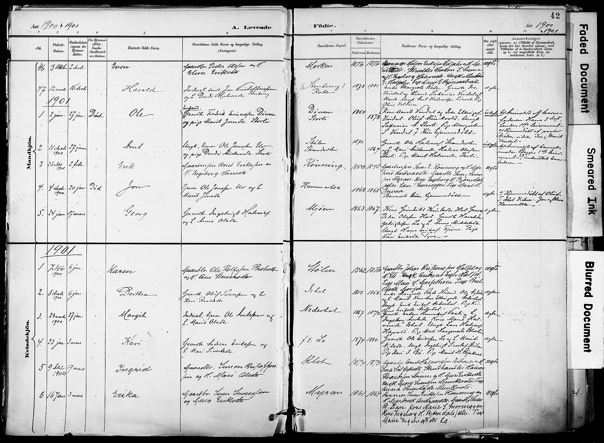 Ministerialprotokoller, klokkerbøker og fødselsregistre - Sør-Trøndelag, AV/SAT-A-1456/678/L0902: Parish register (official) no. 678A11, 1895-1911, p. 42