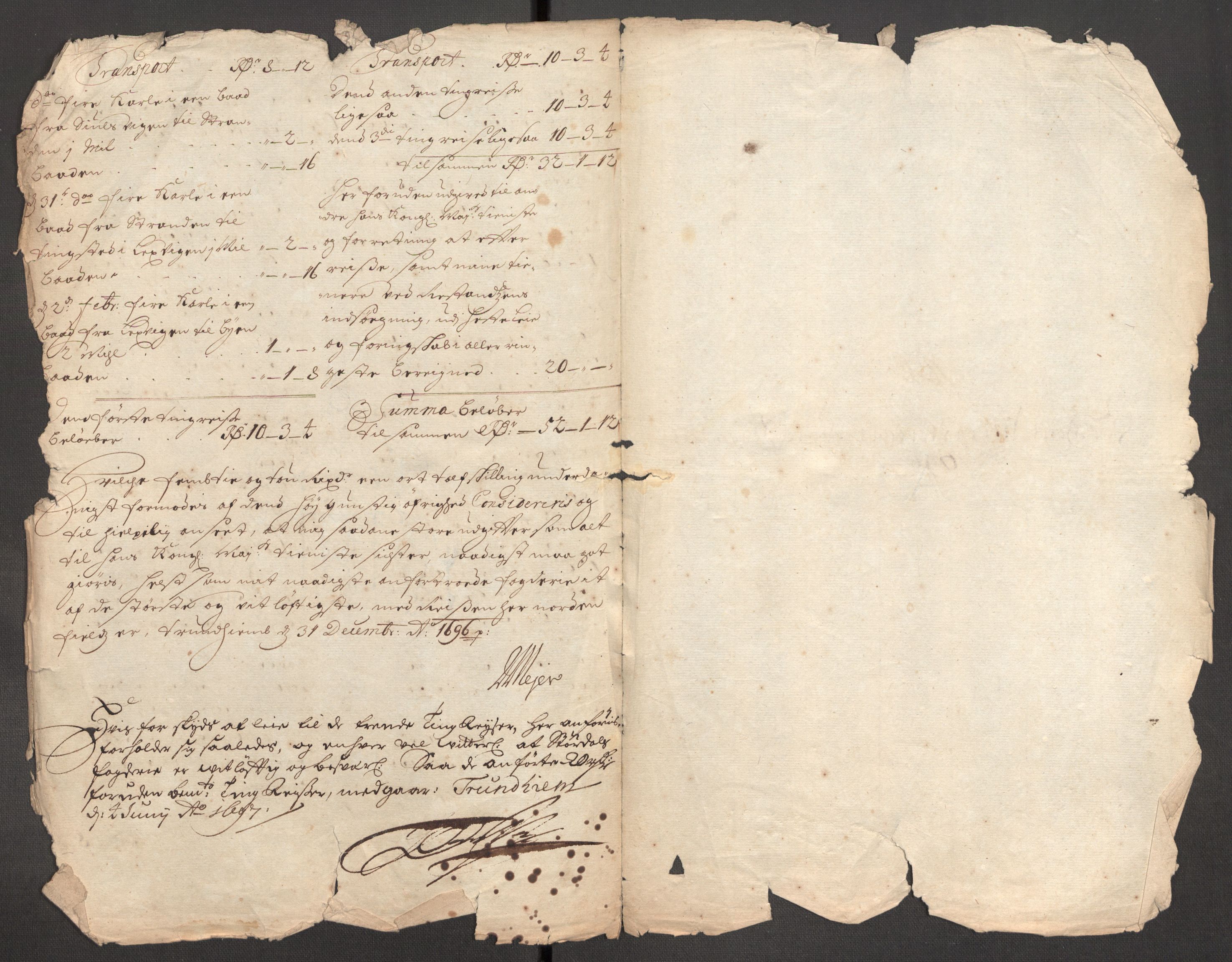 Rentekammeret inntil 1814, Reviderte regnskaper, Fogderegnskap, RA/EA-4092/R62/L4188: Fogderegnskap Stjørdal og Verdal, 1696, p. 226