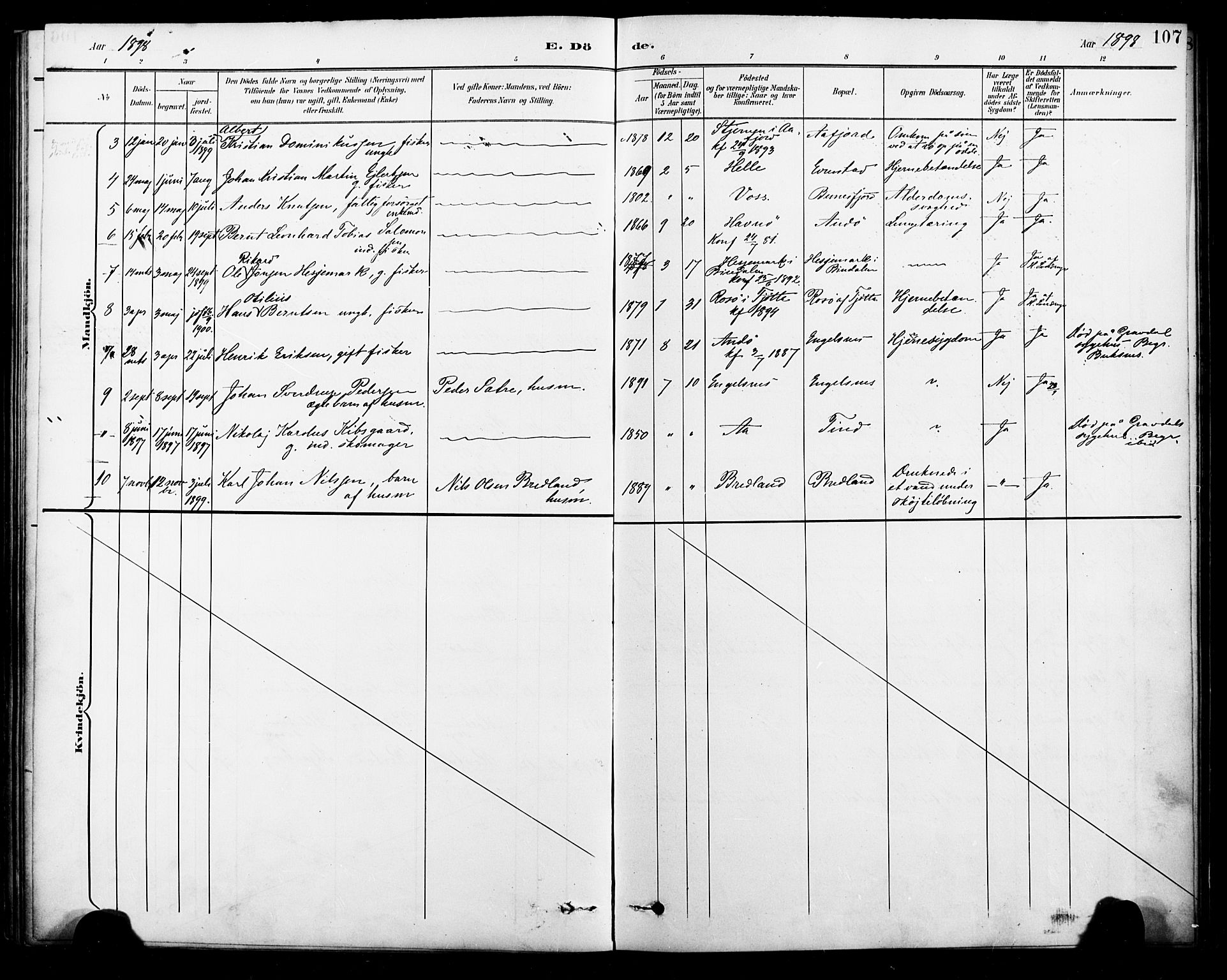 Ministerialprotokoller, klokkerbøker og fødselsregistre - Nordland, SAT/A-1459/886/L1220: Parish register (official) no. 886A02, 1892-1903, p. 107