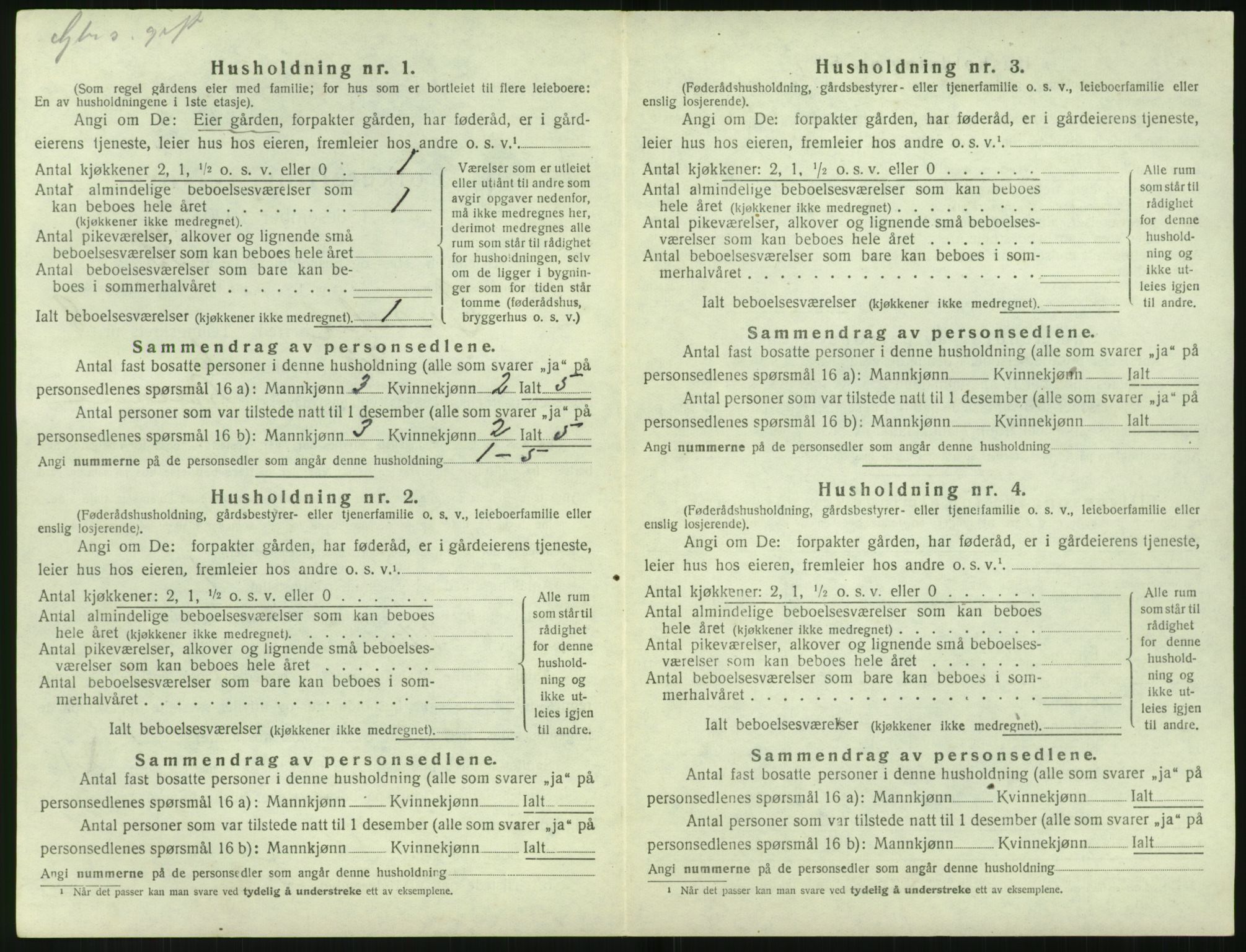 SAK, 1920 census for Gjerstad, 1920, p. 884