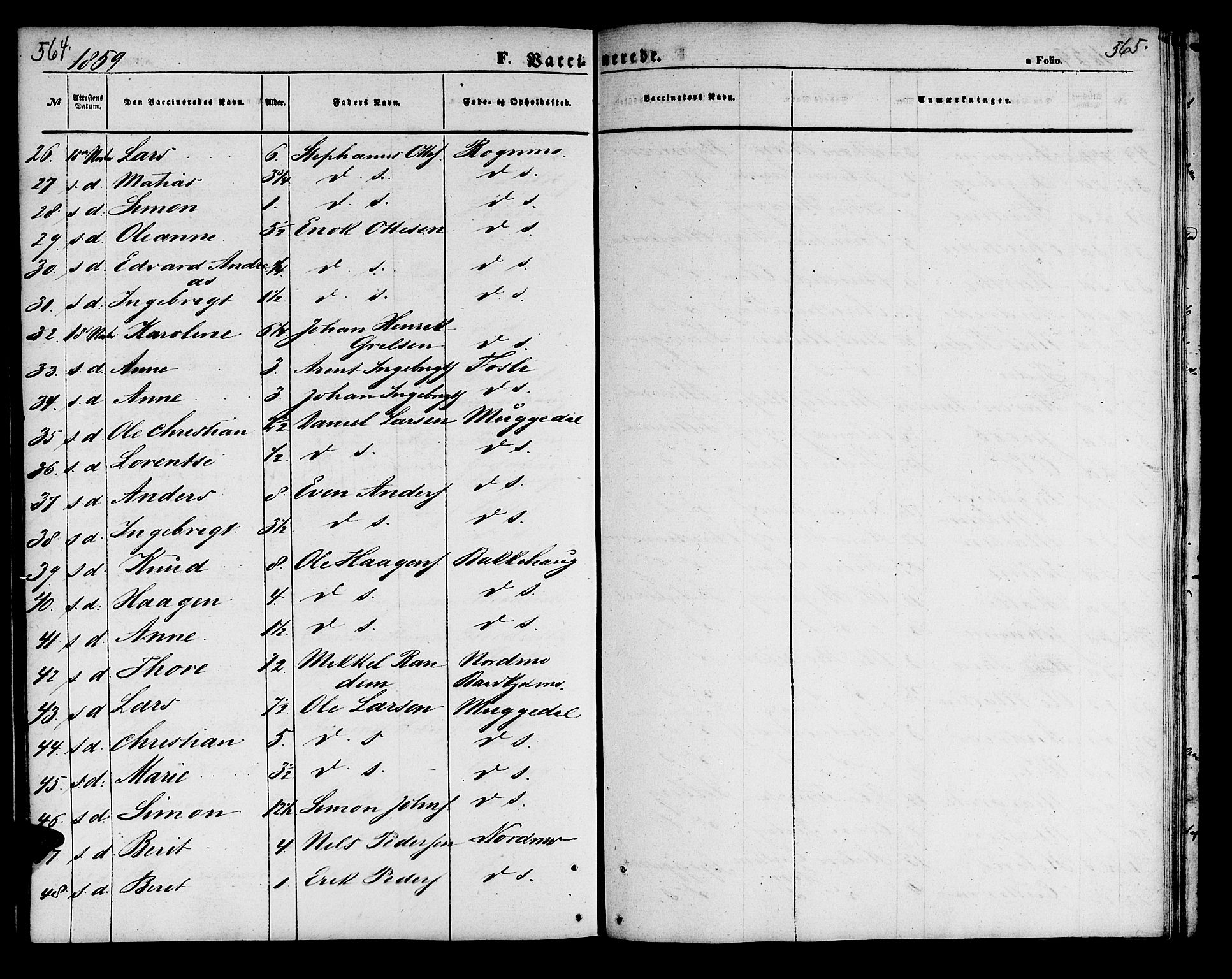 Målselv sokneprestembete, SATØ/S-1311/G/Ga/Gab/L0001klokker: Parish register (copy) no. 1, 1856-1866, p. 564-565