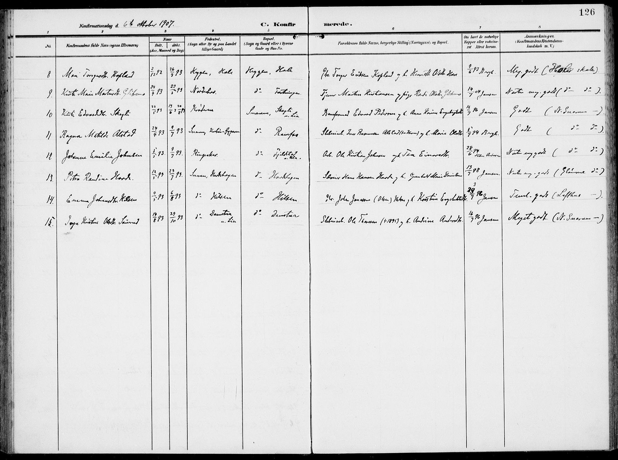 Modum kirkebøker, AV/SAKO-A-234/F/Fa/L0019: Parish register (official) no. 19, 1890-1914, p. 126