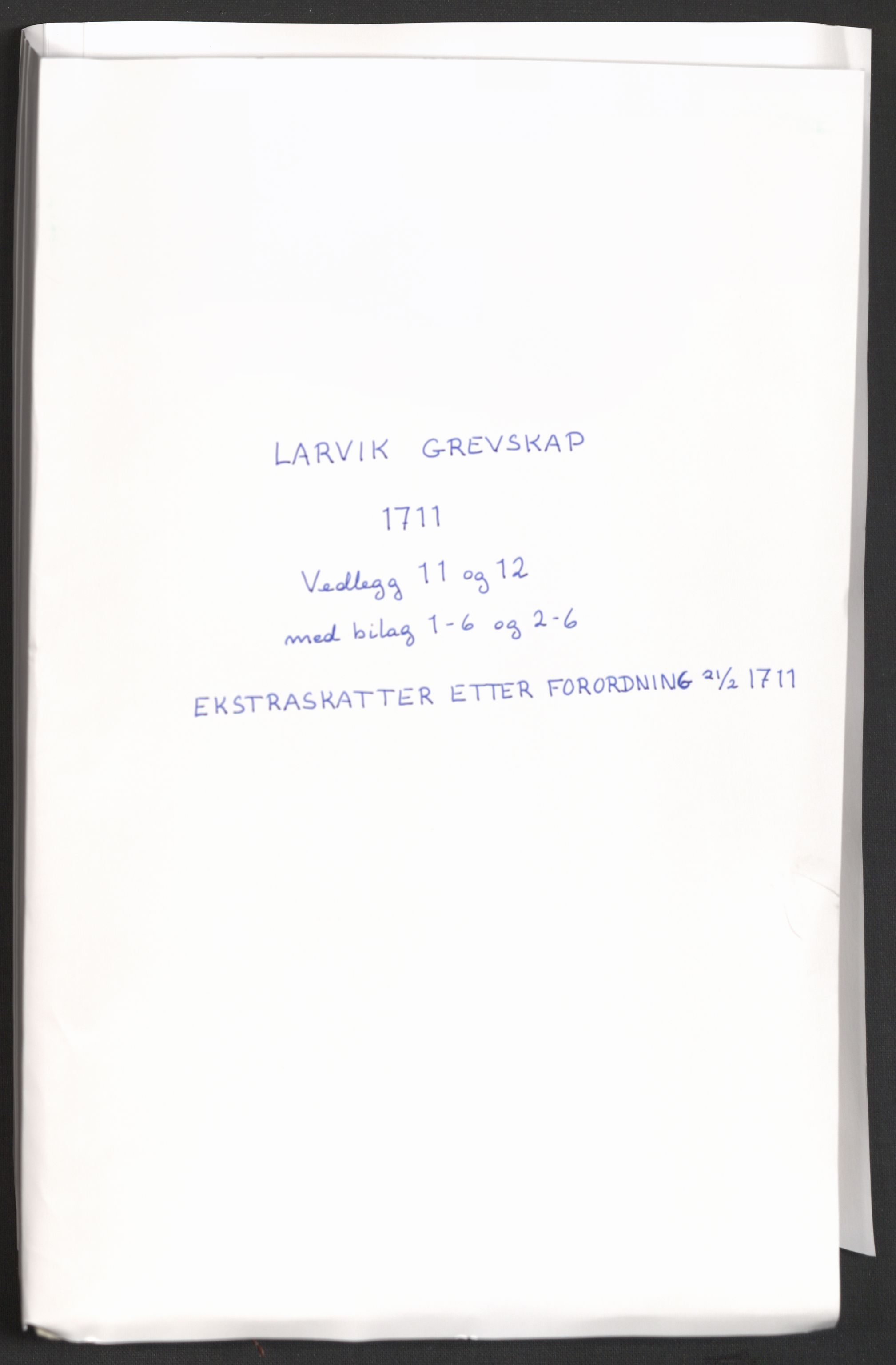 Rentekammeret inntil 1814, Reviderte regnskaper, Fogderegnskap, RA/EA-4092/R33/L1982: Fogderegnskap Larvik grevskap, 1711, p. 2