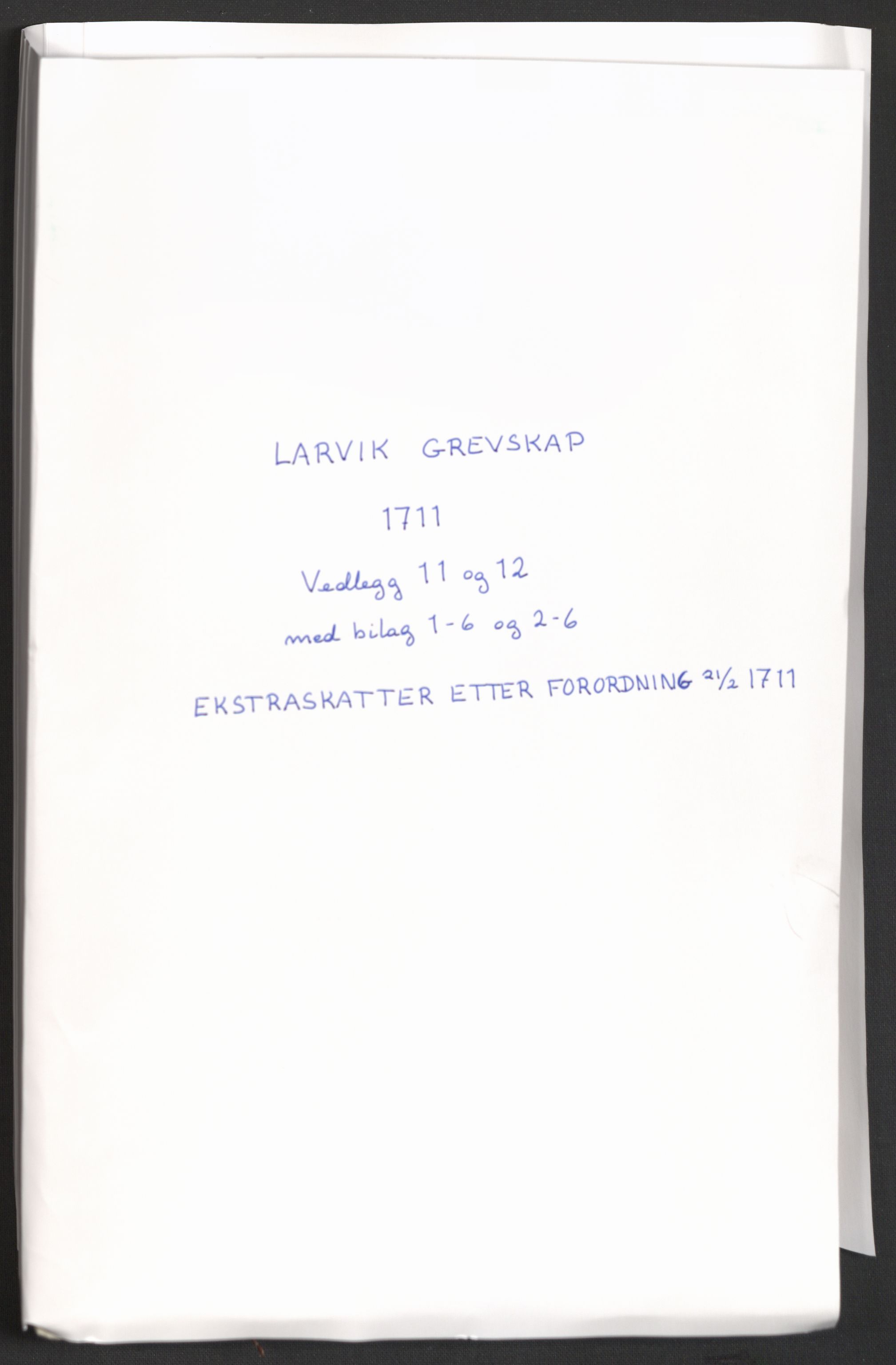 Rentekammeret inntil 1814, Reviderte regnskaper, Fogderegnskap, AV/RA-EA-4092/R33/L1982: Fogderegnskap Larvik grevskap, 1711, p. 2