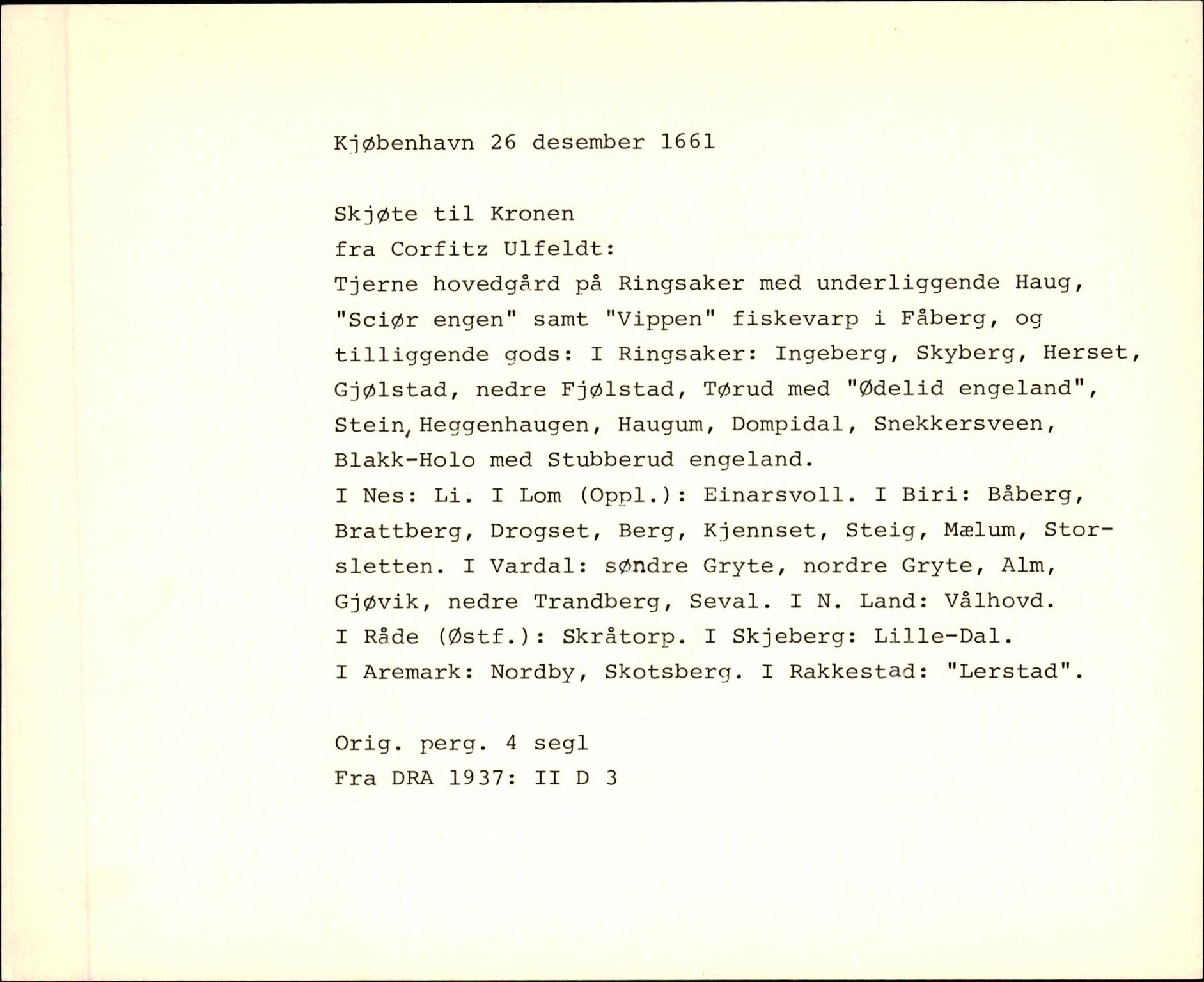 Riksarkivets diplomsamling, AV/RA-EA-5965/F35/F35f/L0002: Regestsedler: Diplomer fra DRA 1937 og 1996, p. 179