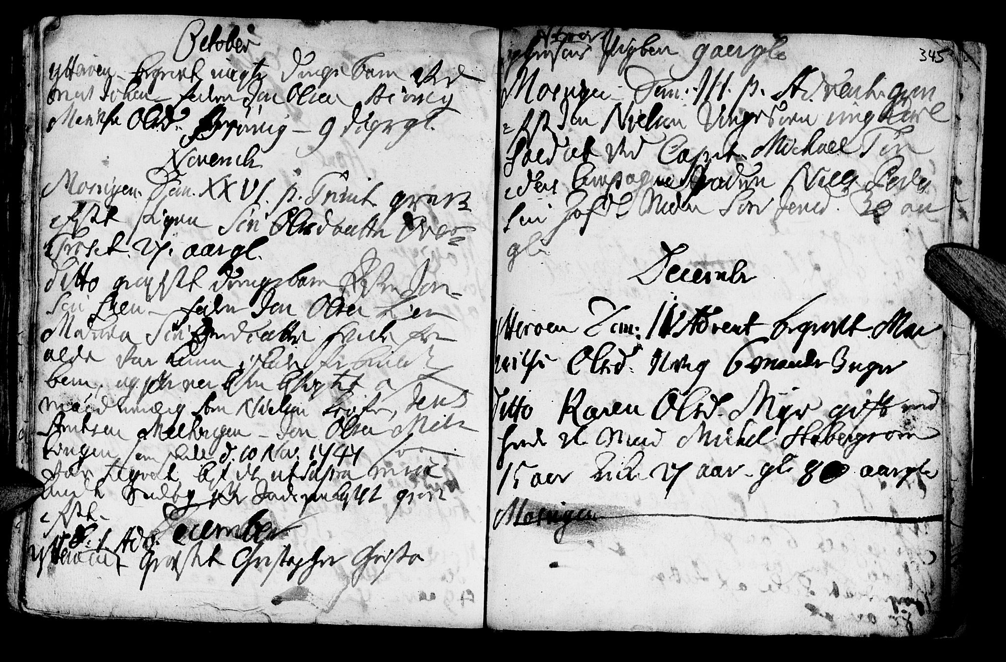 Ministerialprotokoller, klokkerbøker og fødselsregistre - Nord-Trøndelag, SAT/A-1458/722/L0215: Parish register (official) no. 722A02, 1718-1755, p. 345