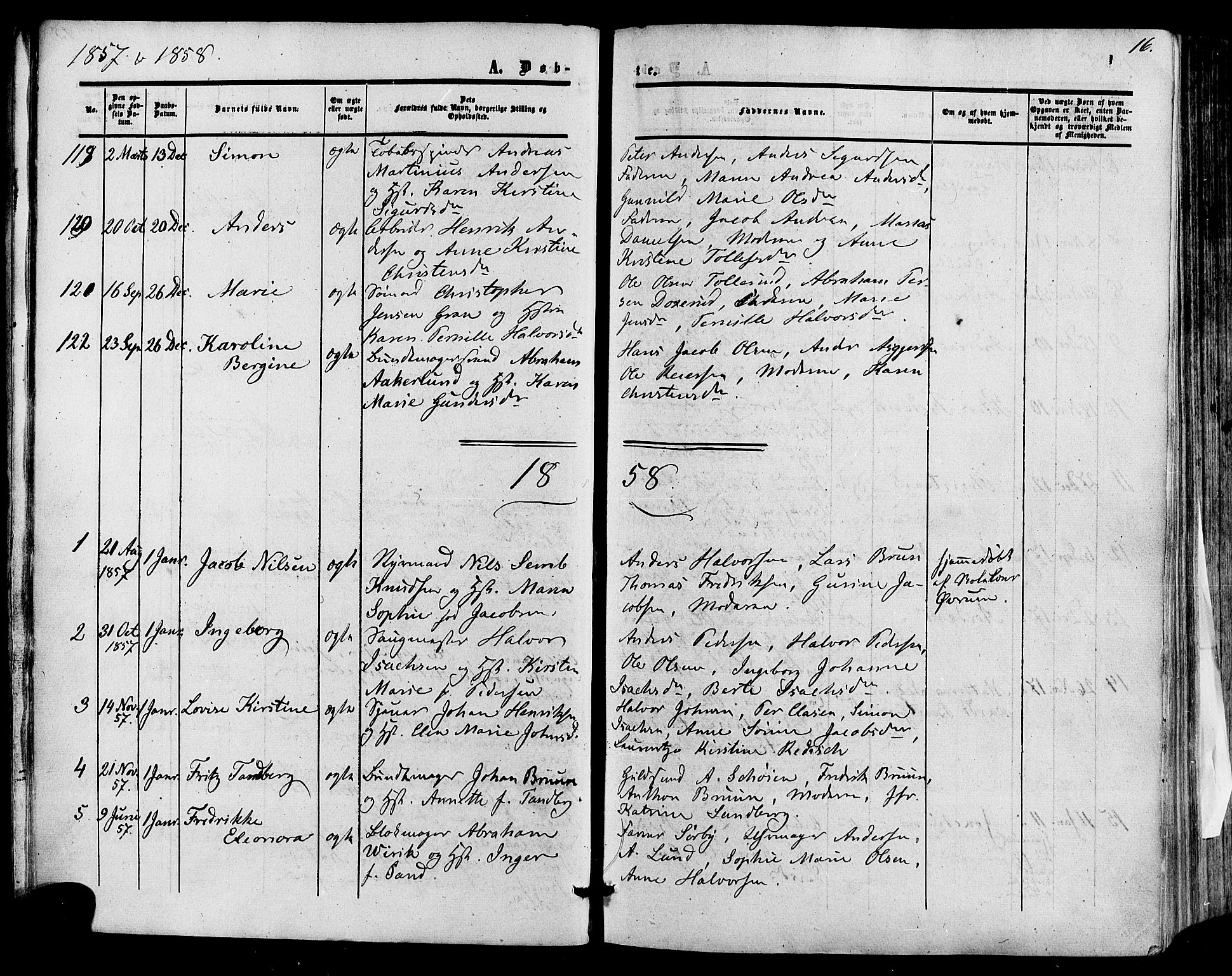 Skien kirkebøker, SAKO/A-302/F/Fa/L0007: Parish register (official) no. 7, 1856-1865, p. 16