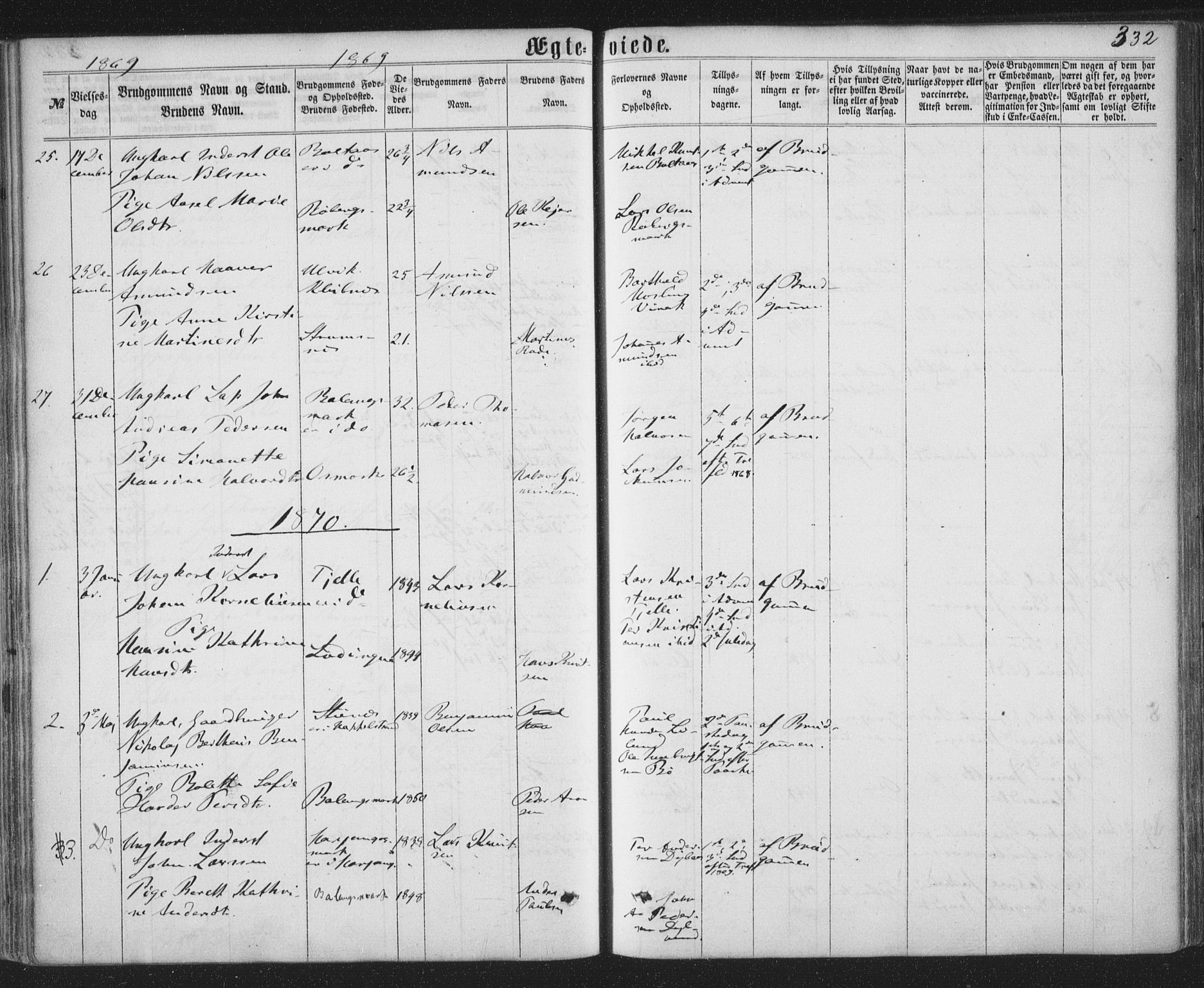 Ministerialprotokoller, klokkerbøker og fødselsregistre - Nordland, SAT/A-1459/863/L0896: Parish register (official) no. 863A08, 1861-1871, p. 332
