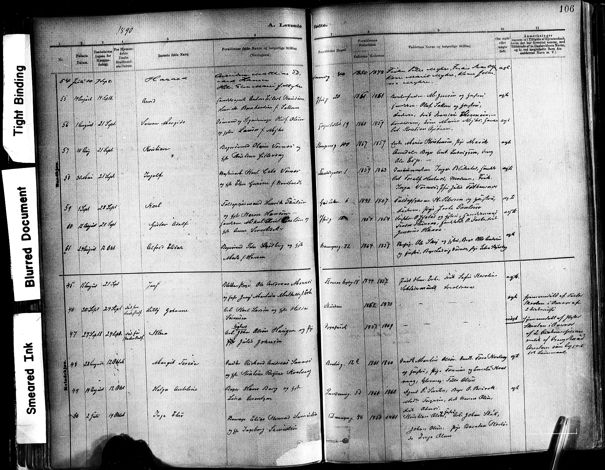 Ministerialprotokoller, klokkerbøker og fødselsregistre - Sør-Trøndelag, SAT/A-1456/602/L0119: Parish register (official) no. 602A17, 1880-1901, p. 106