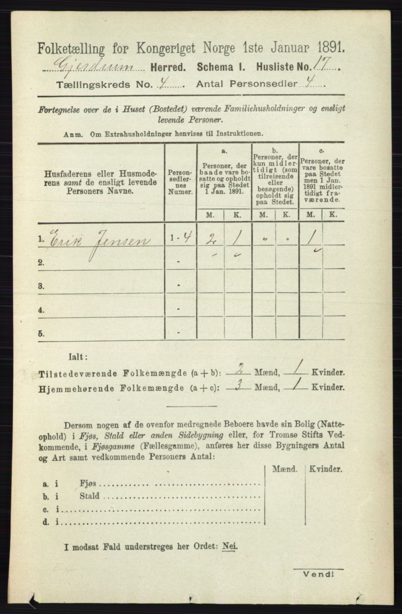RA, 1891 census for 0234 Gjerdrum, 1891, p. 1766