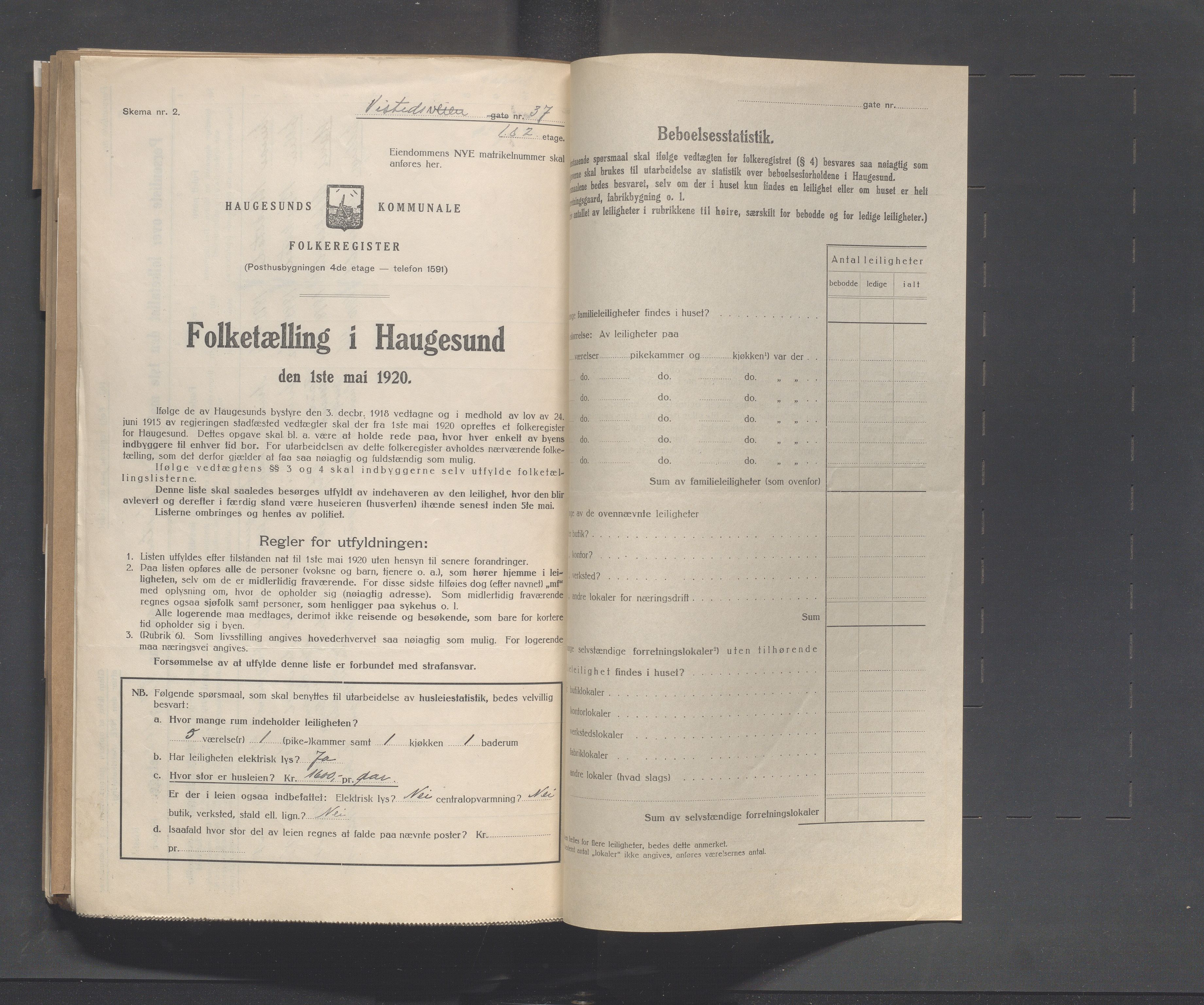 IKAR, Local census 1.5.1920 for Haugesund, 1920, p. 5303