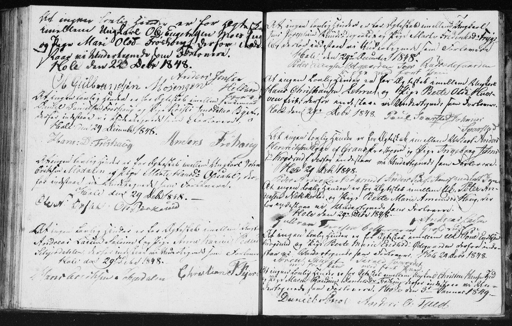 Hole kirkebøker, AV/SAKO-A-228/H/Ha/L0001: Banns register no. 1, 1822-1855