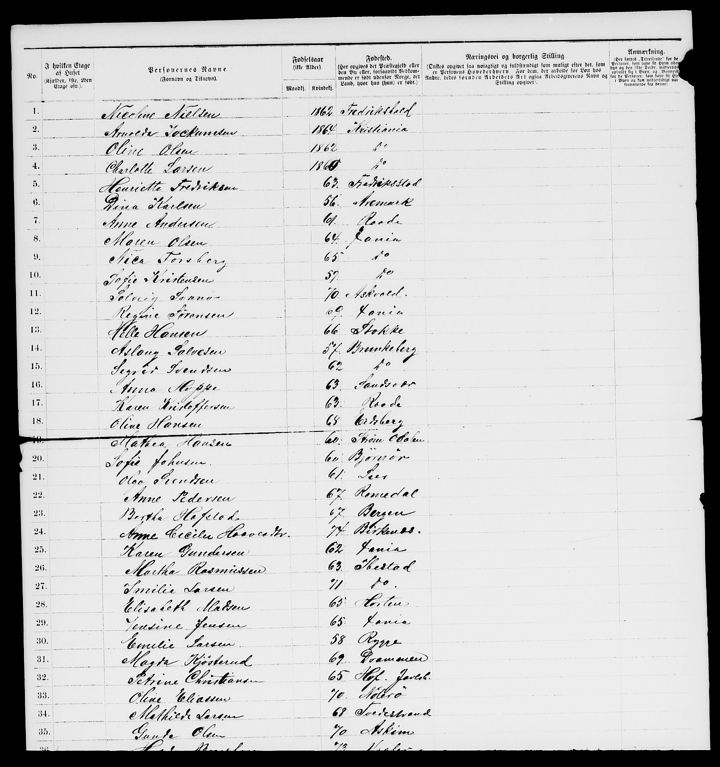 RA, 1885 census for 0301 Kristiania, 1885, p. 13323