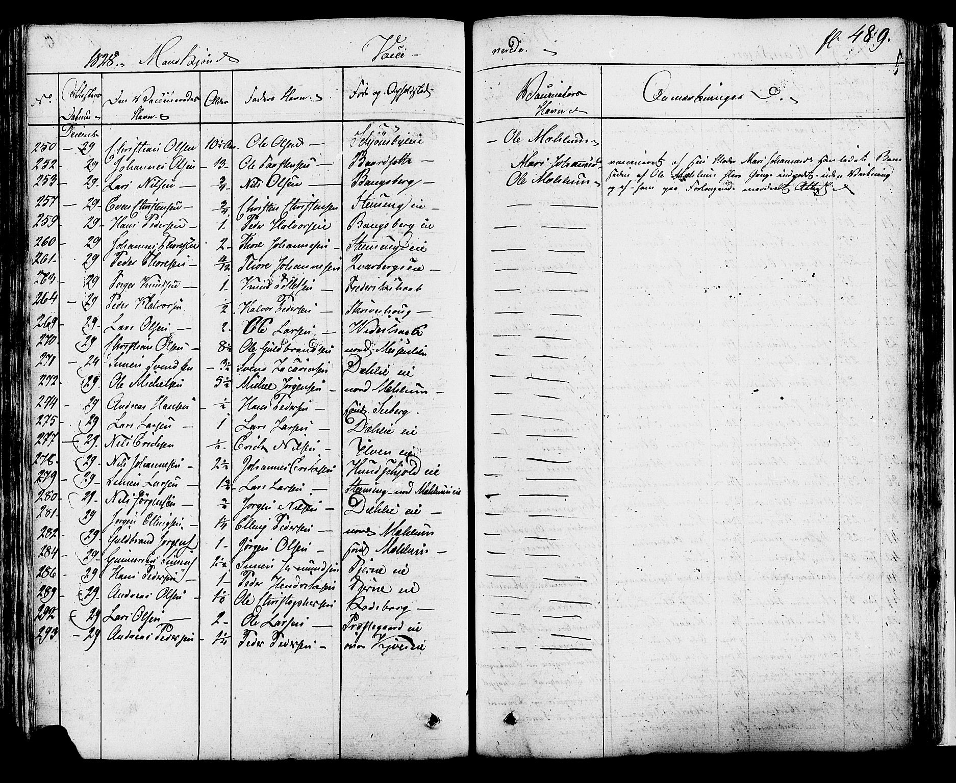 Ringsaker prestekontor, SAH/PREST-014/K/Ka/L0007: Parish register (official) no. 7B, 1826-1837, p. 489