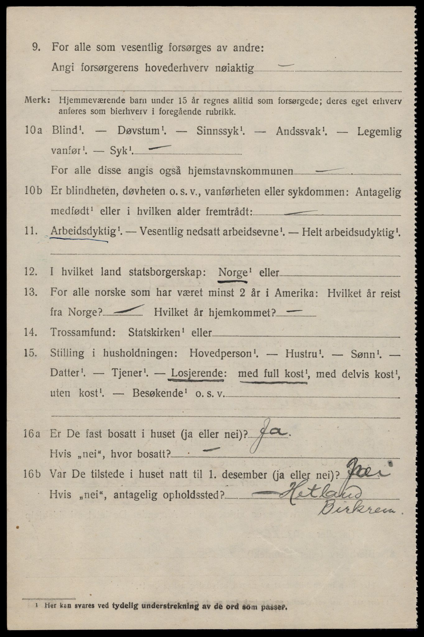 SAST, 1920 census for Eigersund, 1920, p. 3334