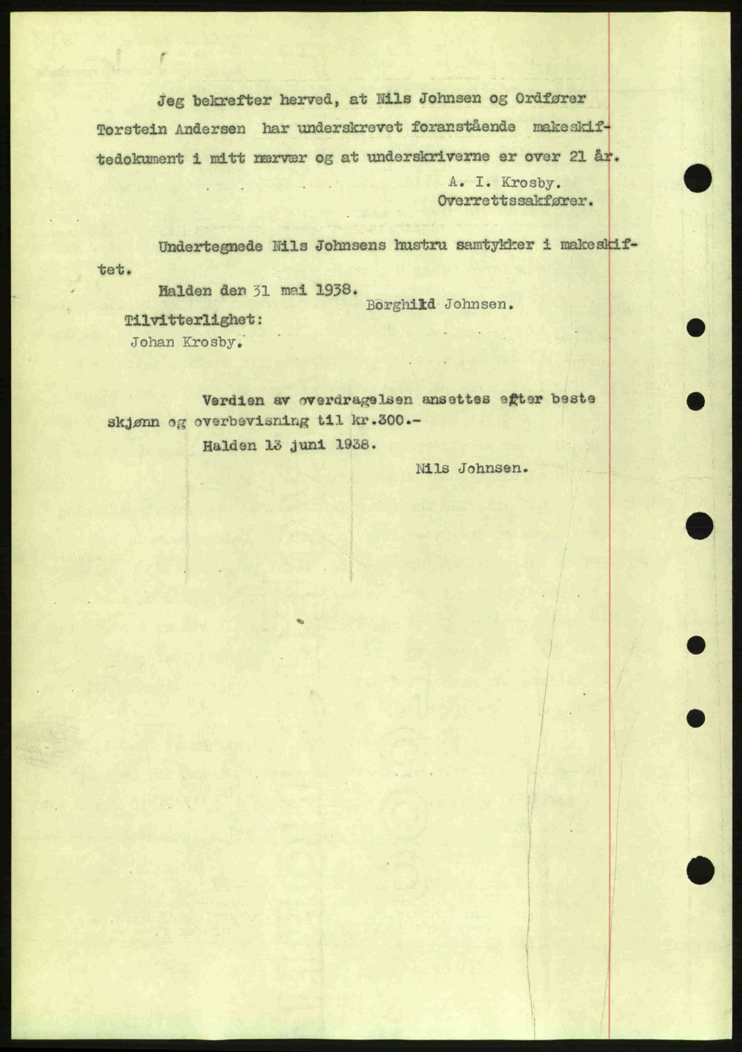 Idd og Marker sorenskriveri, AV/SAO-A-10283/G/Gb/Gbb/L0003: Mortgage book no. A3, 1938-1939, Diary no: : 1462/1938