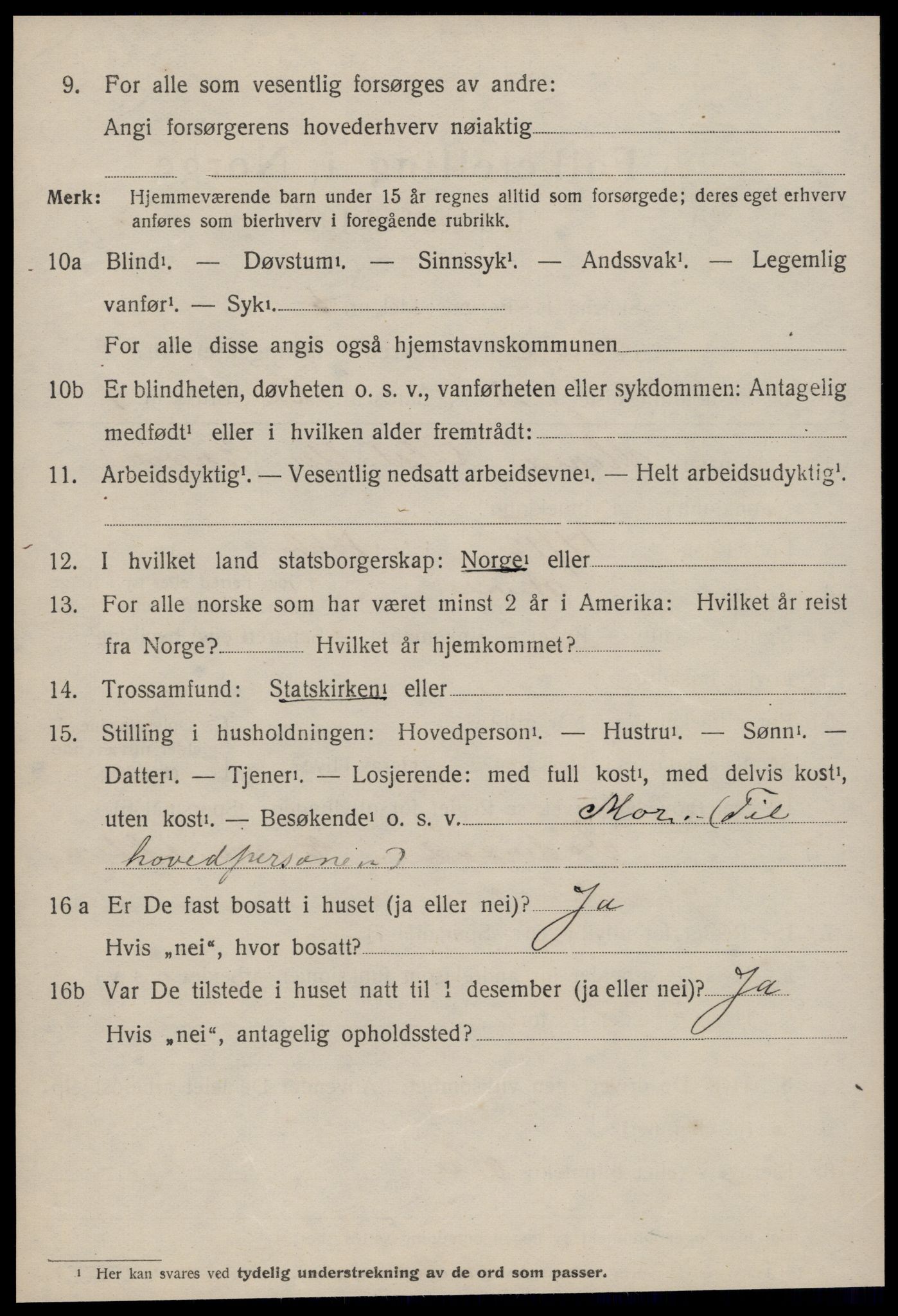 SAT, 1920 census for Aure, 1920, p. 2445