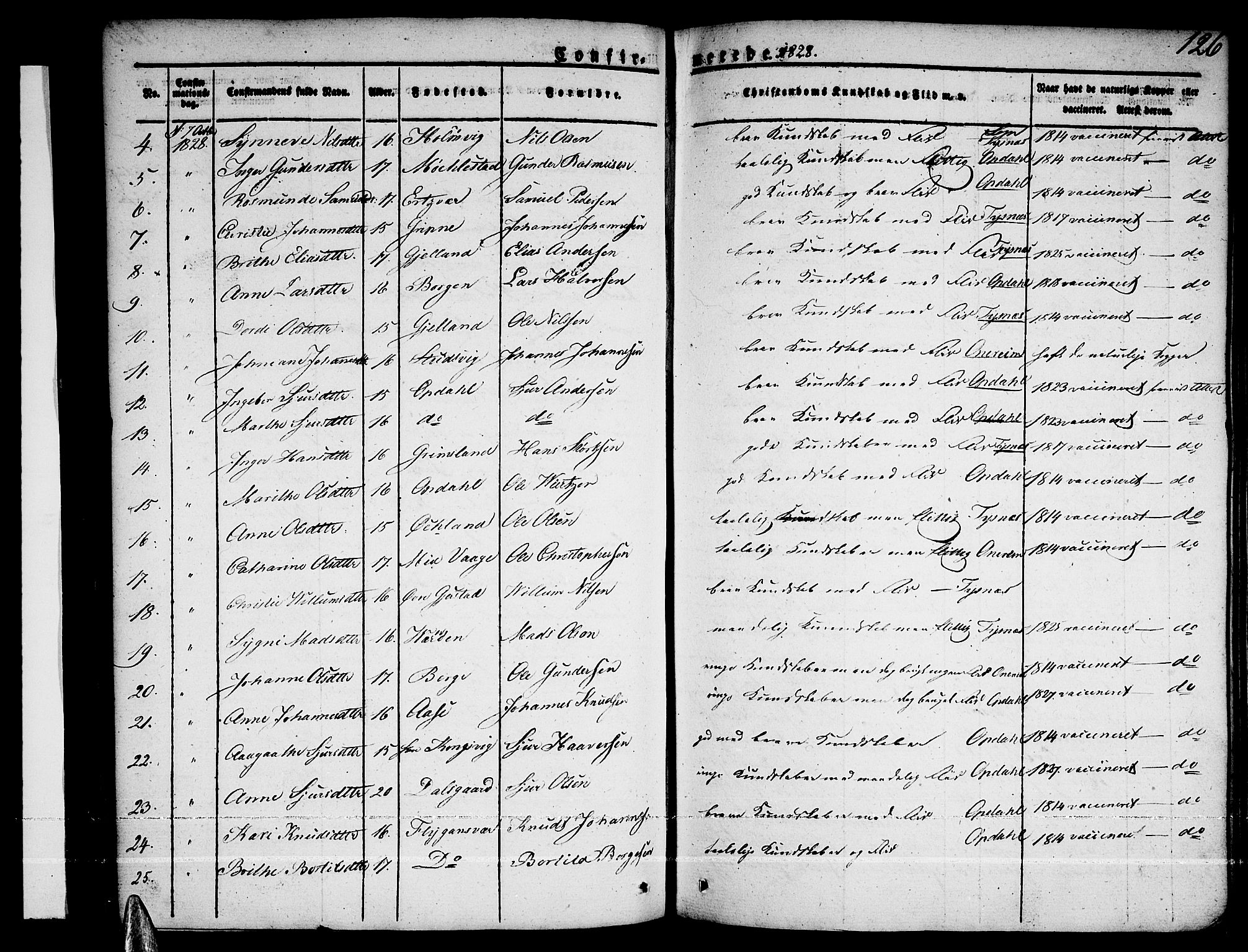 Tysnes sokneprestembete, AV/SAB-A-78601/H/Haa: Parish register (official) no. A 8, 1826-1837, p. 126