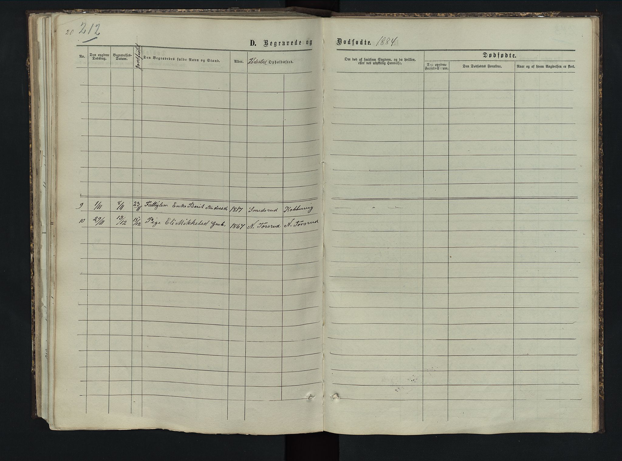 Sør-Aurdal prestekontor, SAH/PREST-128/H/Ha/Hab/L0005: Parish register (copy) no. 5, 1866-1893, p. 212