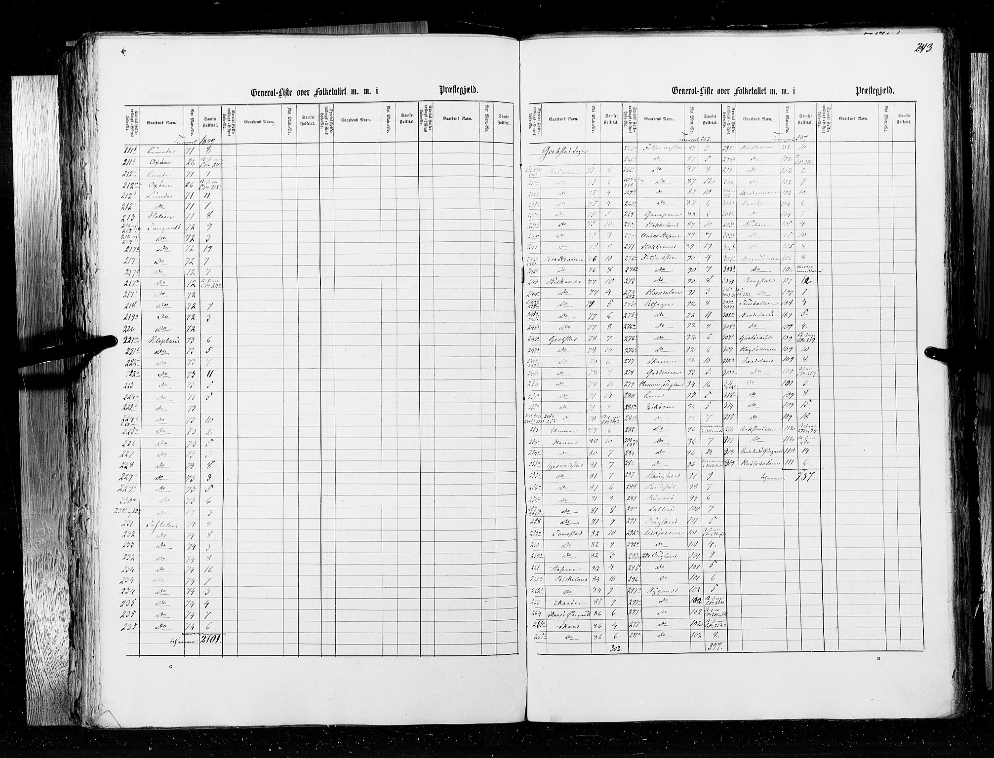 RA, Census 1855, vol. 3: Bratsberg amt, Nedenes amt og Lister og Mandal amt, 1855, p. 243