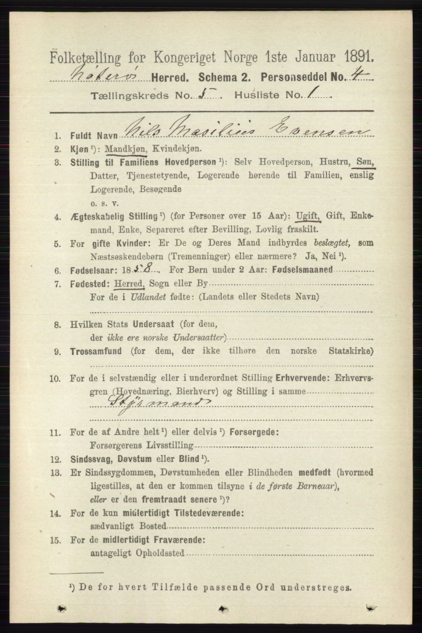 RA, 1891 census for 0722 Nøtterøy, 1891, p. 2552