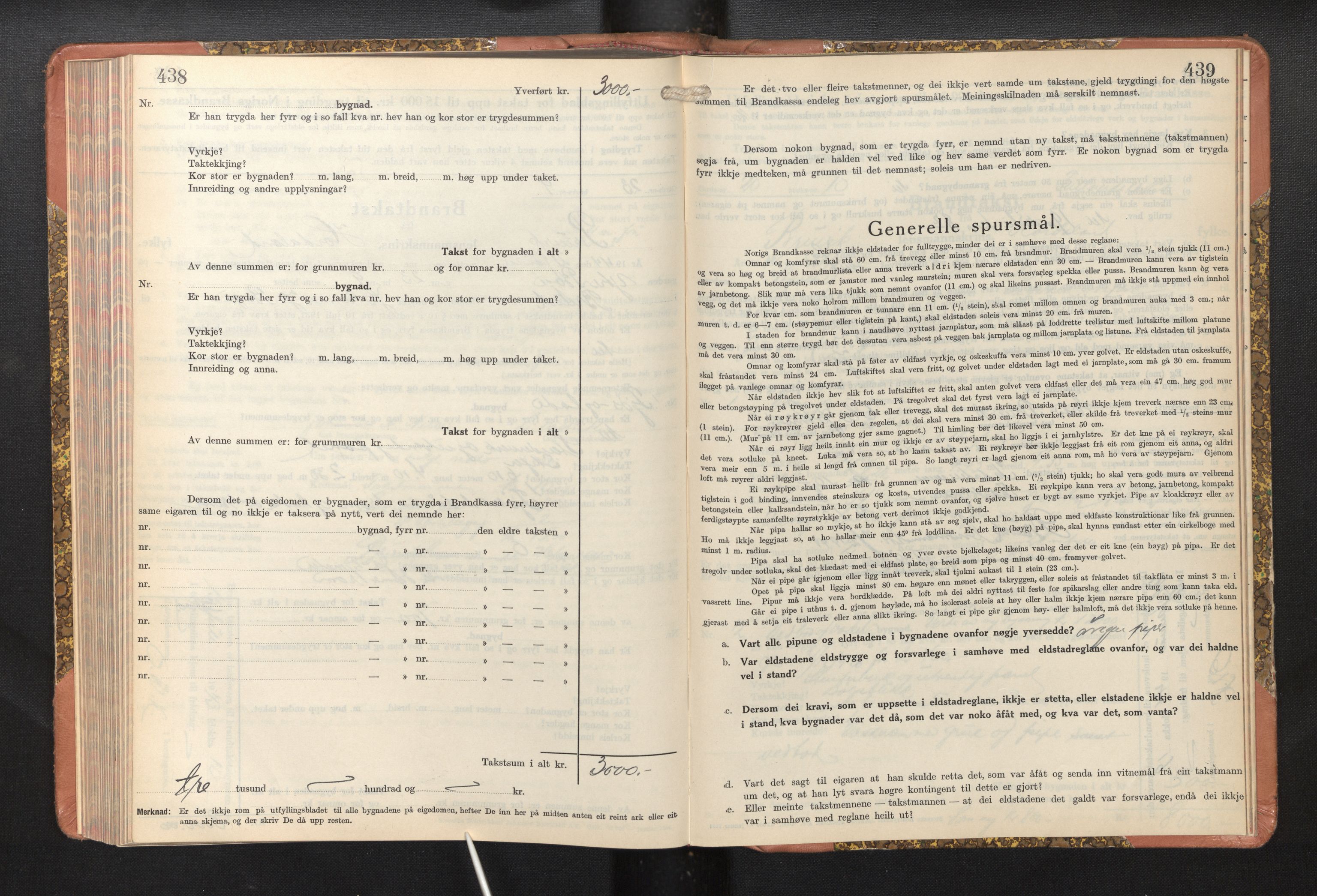 Lensmannen i Bruvik, AV/SAB-A-31301/0012/L0011: Branntakstprotokoll, skjematakst, 1936-1949, p. 438-439