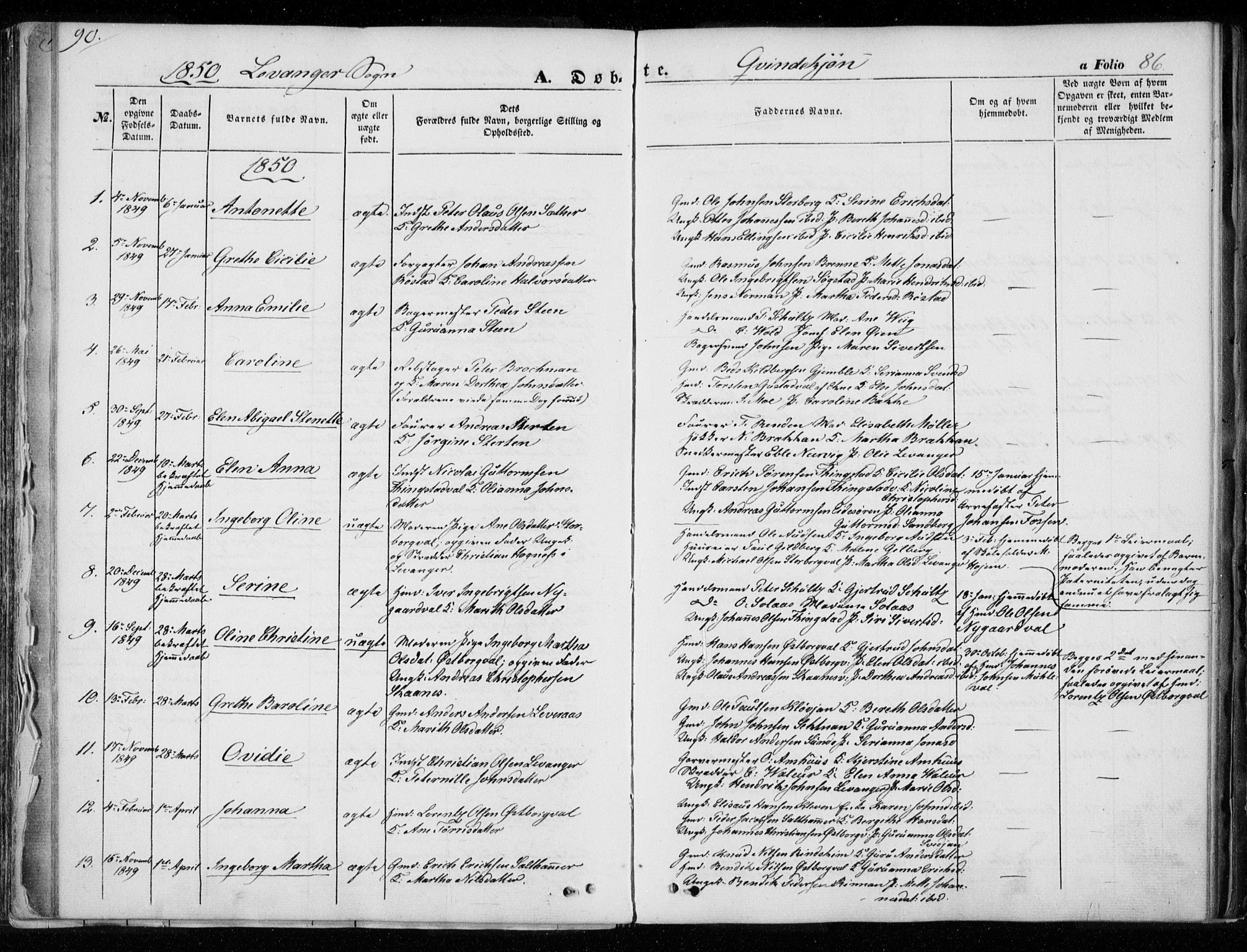 Ministerialprotokoller, klokkerbøker og fødselsregistre - Nord-Trøndelag, SAT/A-1458/720/L0183: Parish register (official) no. 720A01, 1836-1855, p. 86