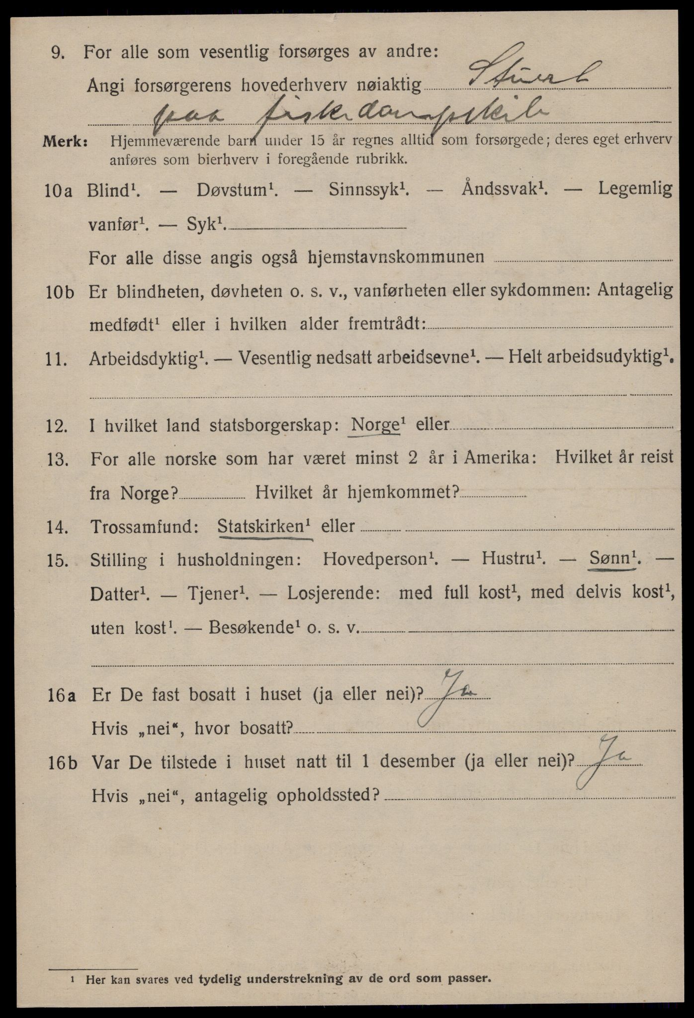 SAT, 1920 census for Ålesund, 1920, p. 16009