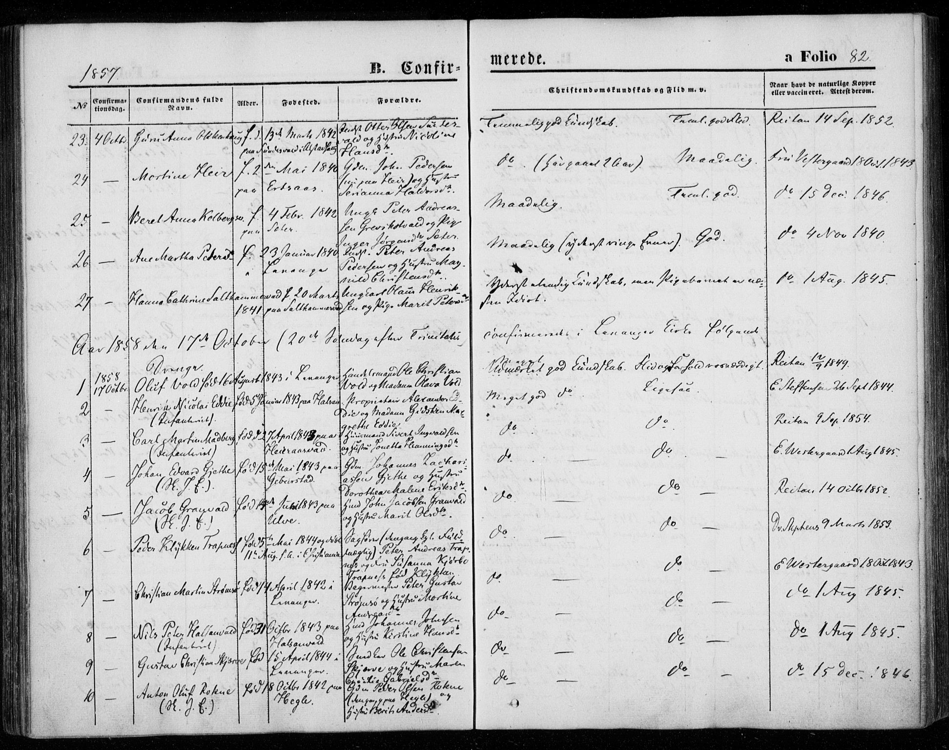 Ministerialprotokoller, klokkerbøker og fødselsregistre - Nord-Trøndelag, AV/SAT-A-1458/720/L0184: Parish register (official) no. 720A02 /1, 1855-1863, p. 82