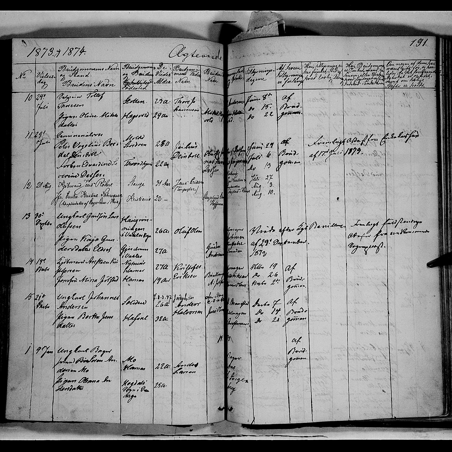 Vang prestekontor, Hedmark, SAH/PREST-008/H/Ha/Haa/L0011: Parish register (official) no. 11, 1852-1877, p. 191