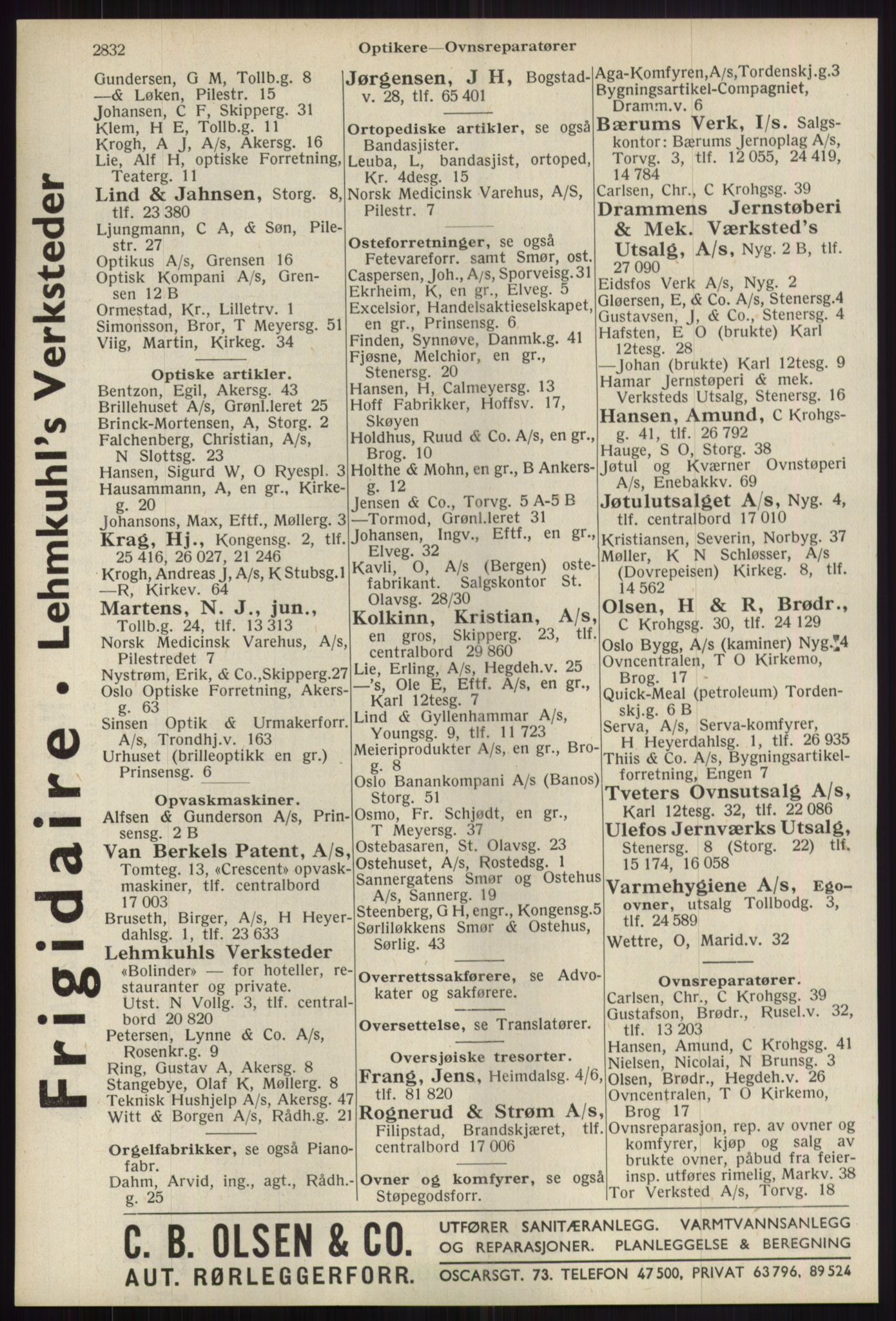 Kristiania/Oslo adressebok, PUBL/-, 1939, p. 2832