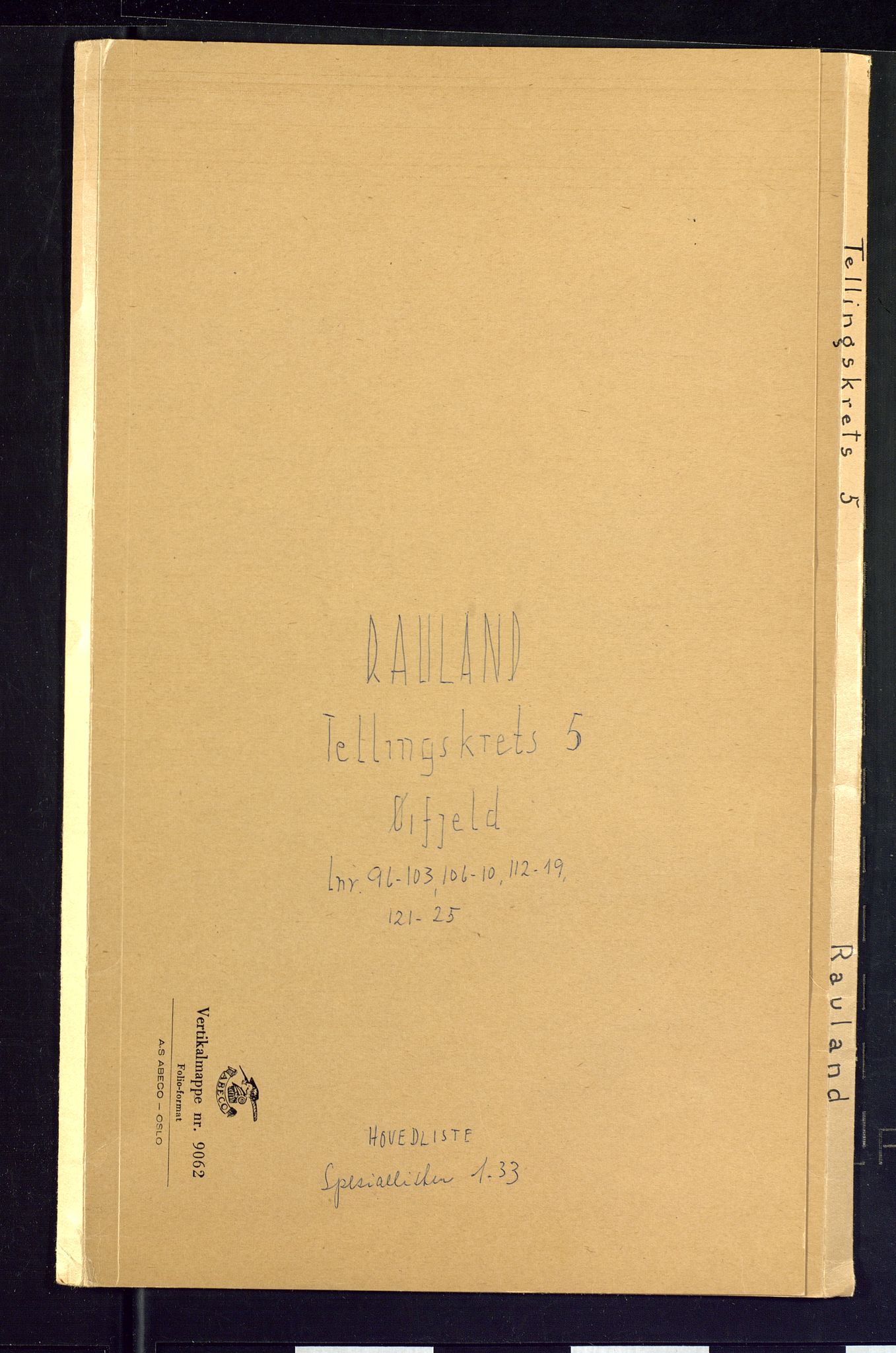 SAKO, 1875 census for 0835P Rauland, 1875, p. 17