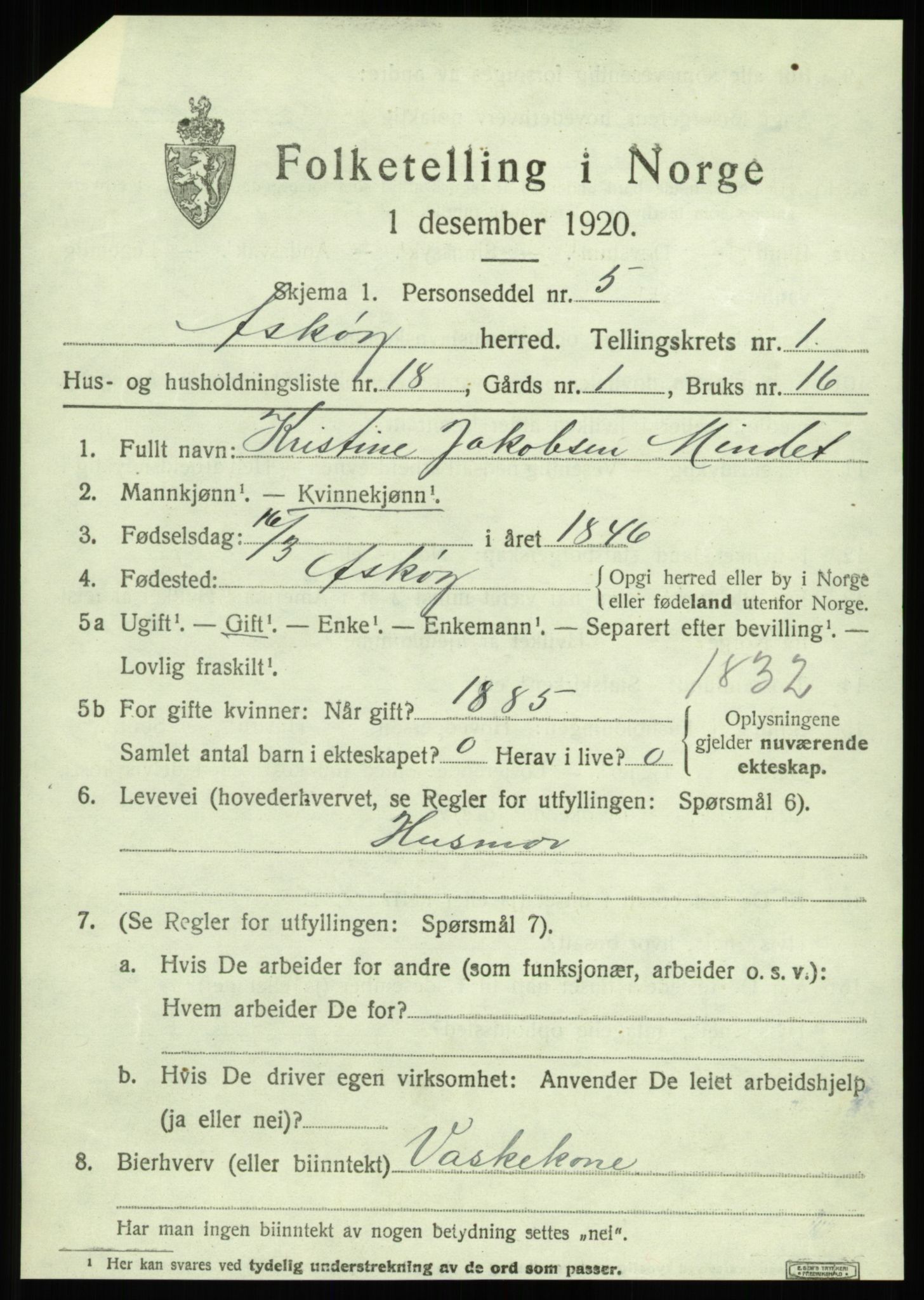 SAB, 1920 census for Askøy, 1920, p. 3708