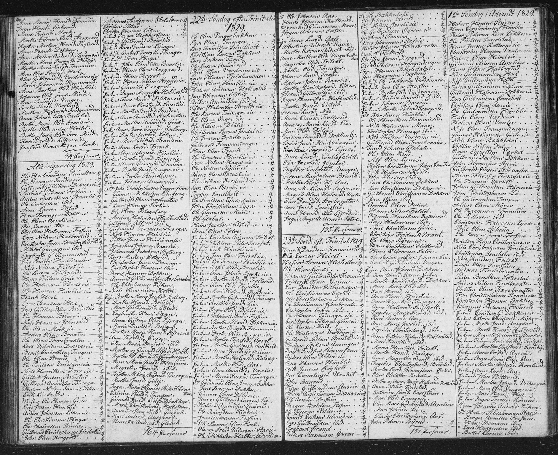 Eidsvoll prestekontor Kirkebøker, SAO/A-10888/M/Ma/L0001: Communicants register no. I 1, 1820-1834, p. 104-105