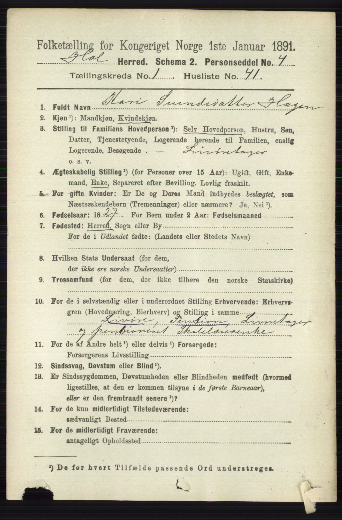 RA, 1891 census for 0620 Hol, 1891, p. 279