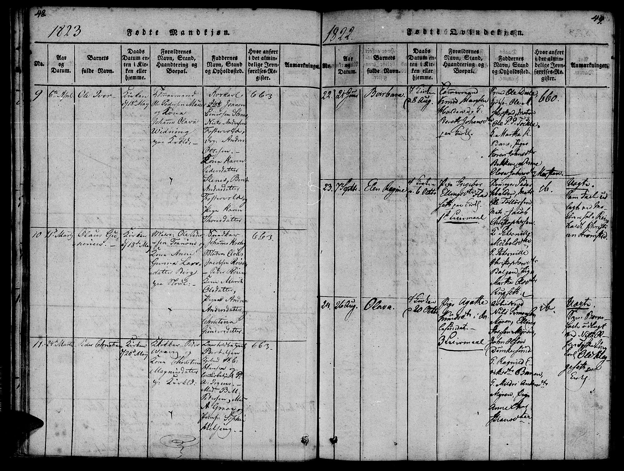 Ministerialprotokoller, klokkerbøker og fødselsregistre - Møre og Romsdal, AV/SAT-A-1454/572/L0842: Parish register (official) no. 572A05, 1819-1832, p. 48-49