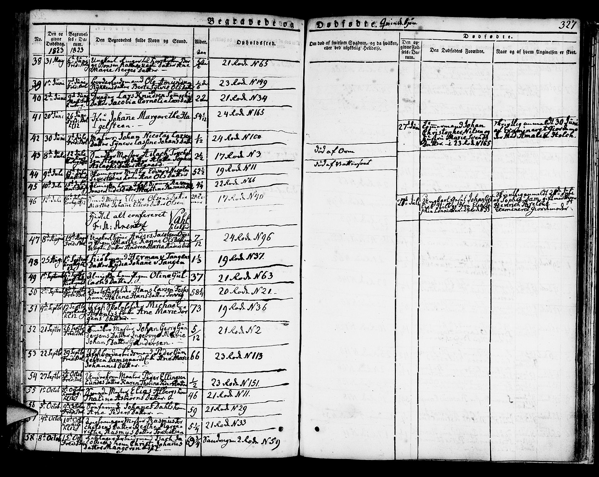 Korskirken sokneprestembete, AV/SAB-A-76101/H/Hab: Parish register (copy) no. A 3, 1821-1831, p. 327