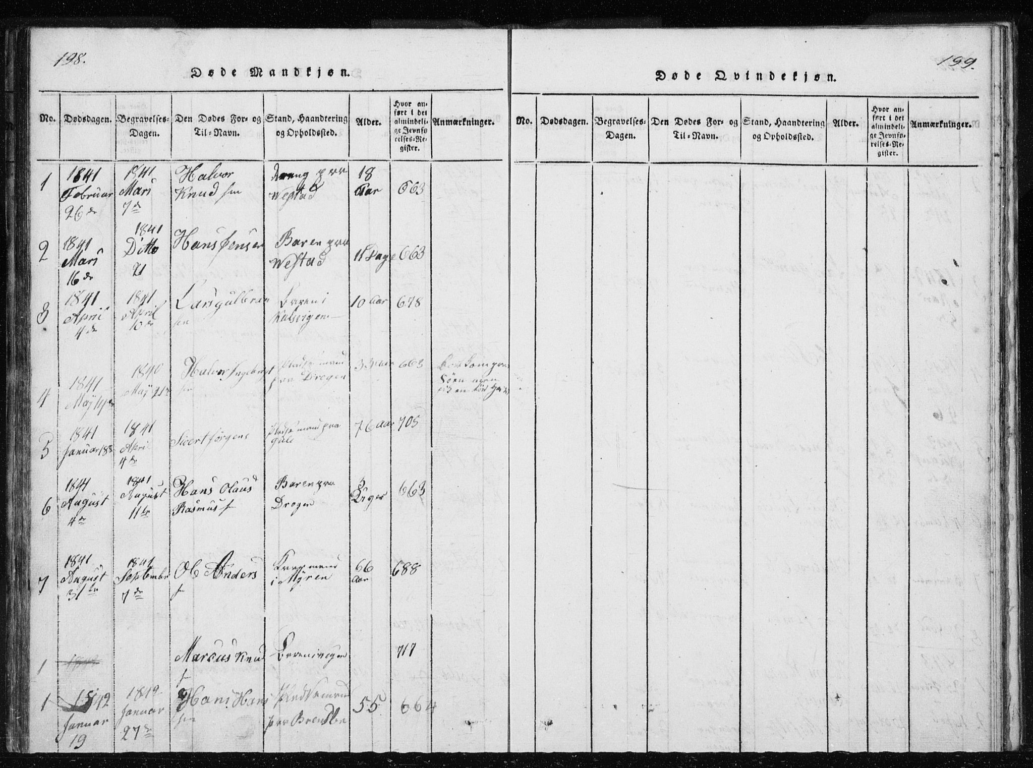 Ministerialprotokoller, klokkerbøker og fødselsregistre - Møre og Romsdal, SAT/A-1454/566/L0772: Parish register (copy) no. 566C01, 1818-1845, p. 198-199