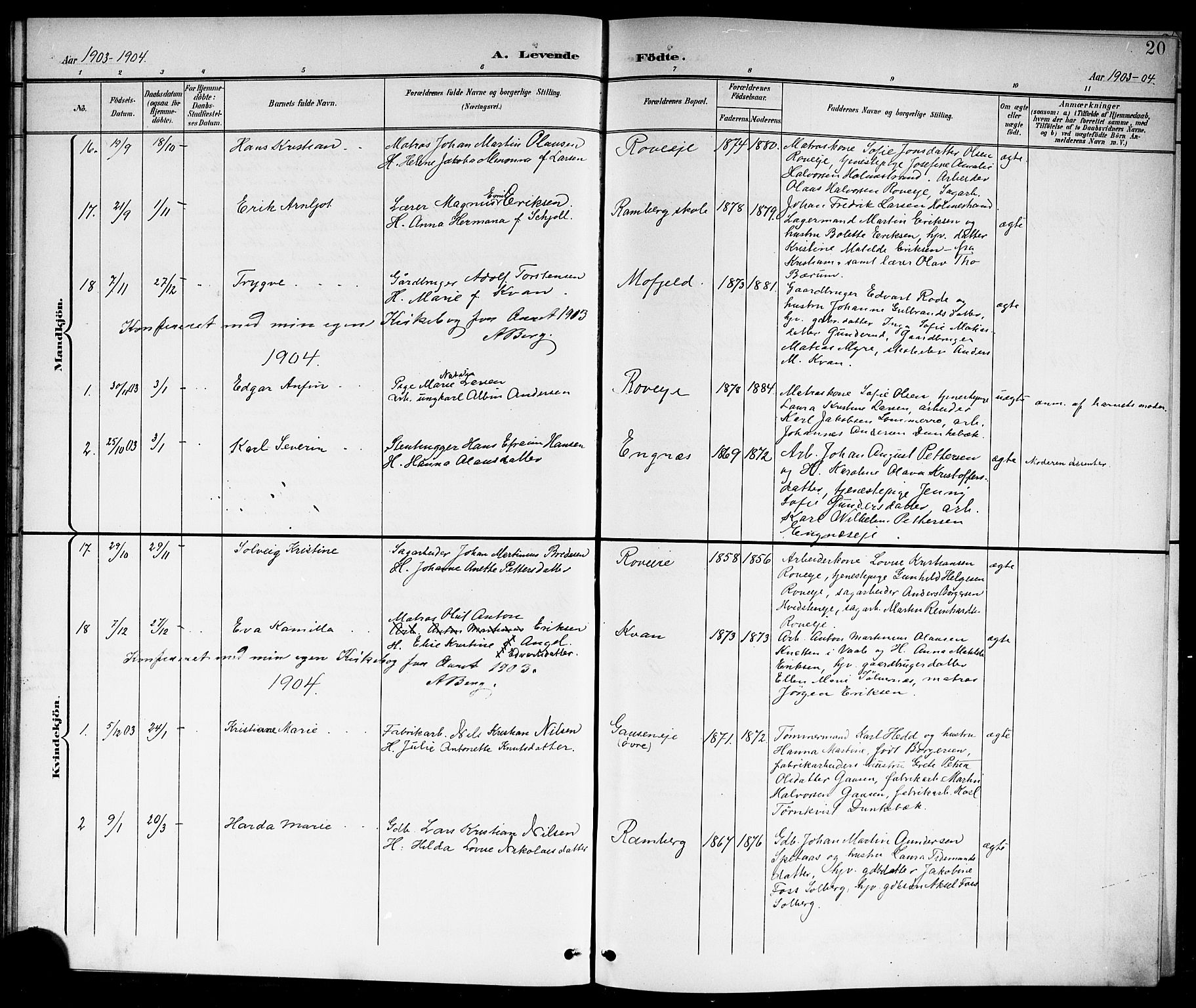 Botne kirkebøker, SAKO/A-340/G/Ga/L0004: Parish register (copy) no. I 4, 1899-1915, p. 20