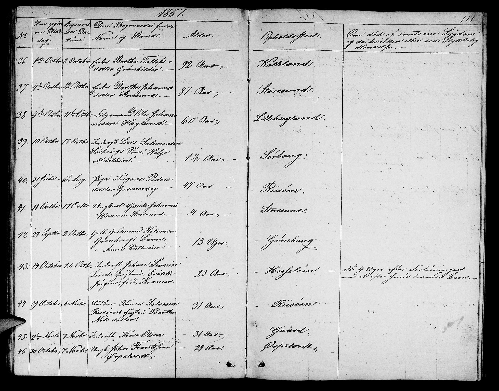 Torvastad sokneprestkontor, SAST/A -101857/H/Ha/Hab/L0004: Parish register (copy) no. B 4, 1850-1864, p. 111