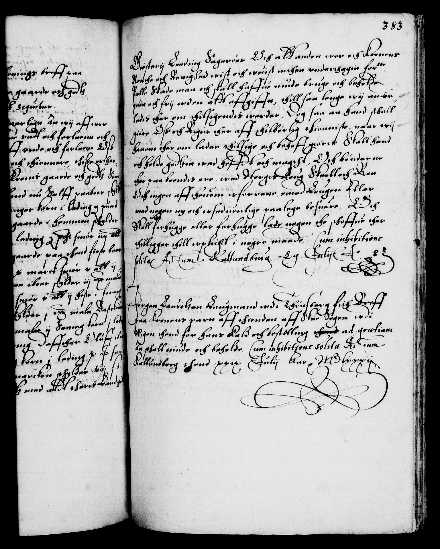 Danske Kanselli 1572-1799, AV/RA-EA-3023/F/Fc/Fca/Fcaa/L0001: Norske registre (mikrofilm), 1572-1588, p. 383a